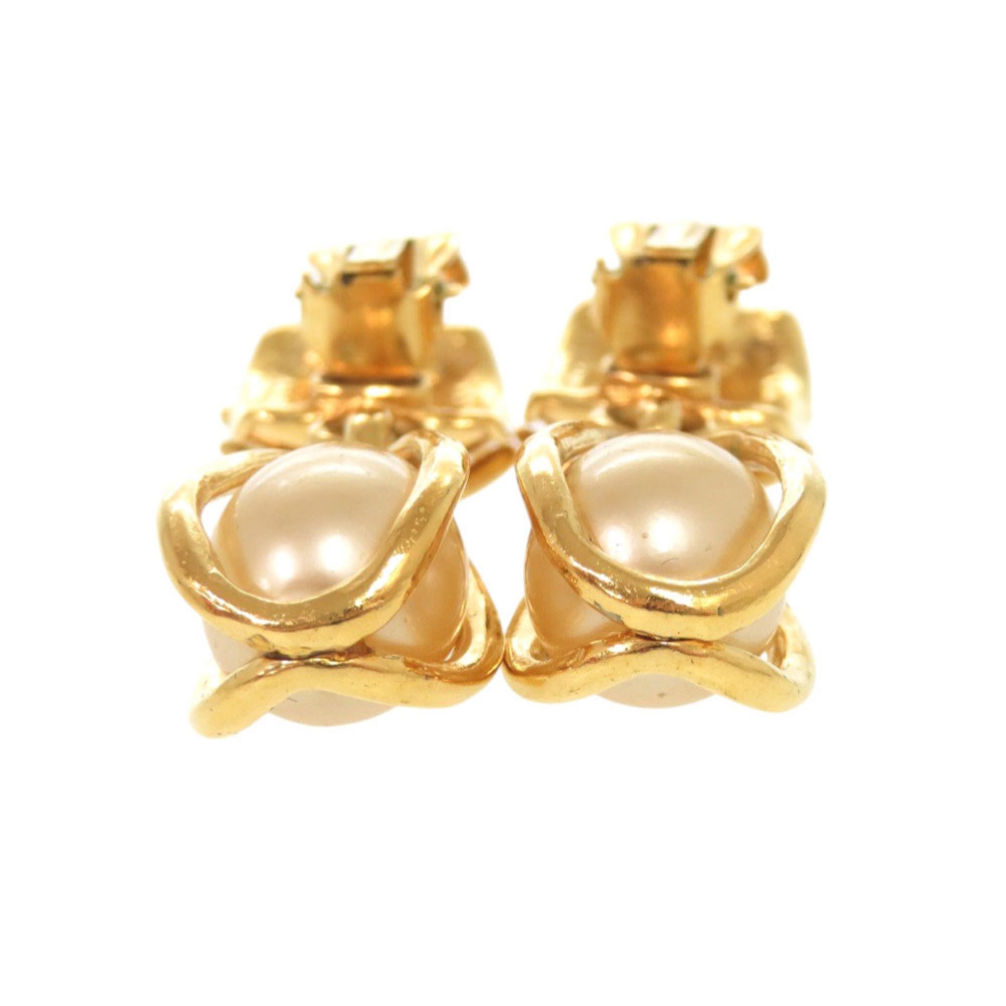 CC Logo Clip-On Earrings Gold-Tone Metal
