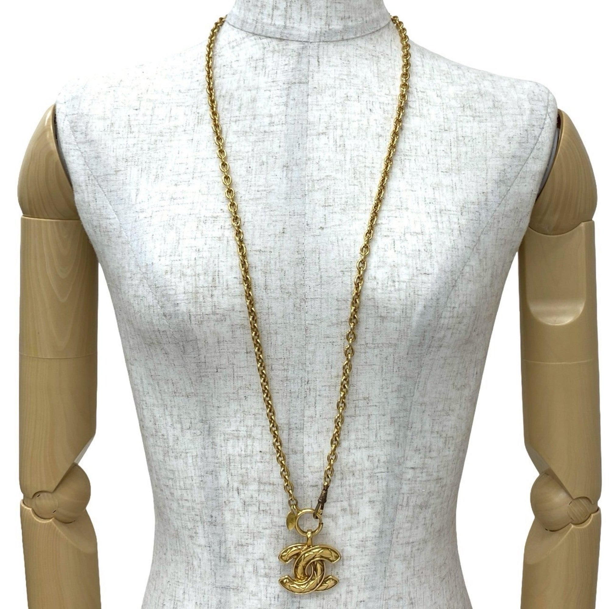 CC Logo Chain Pendant Necklace Metal