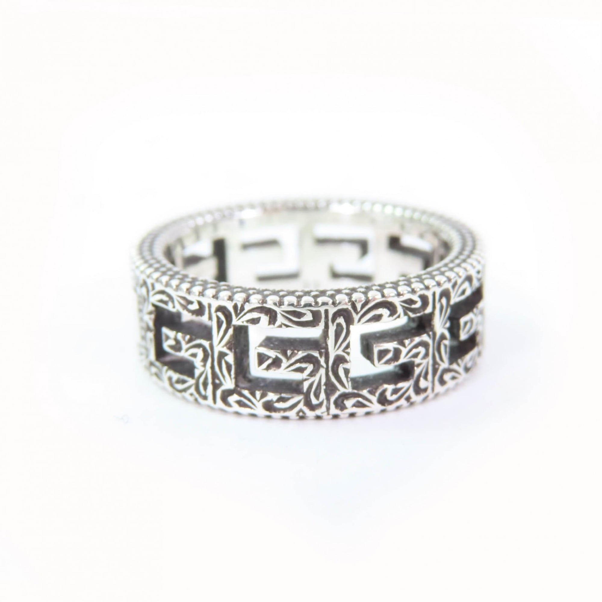 Arabesque Square G Band Ring Sterling Silver