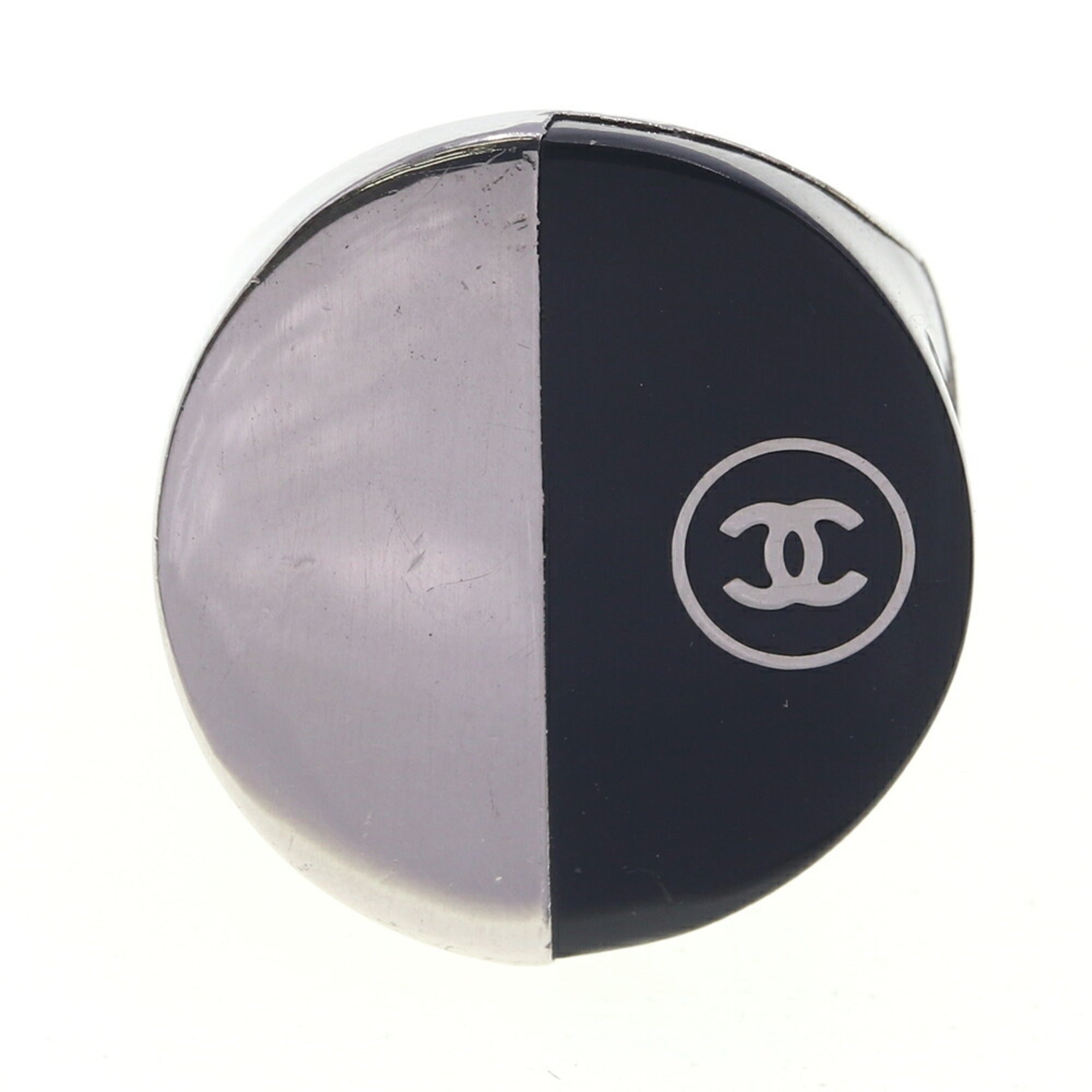 CC Logo Ring Silver-Tone Metal