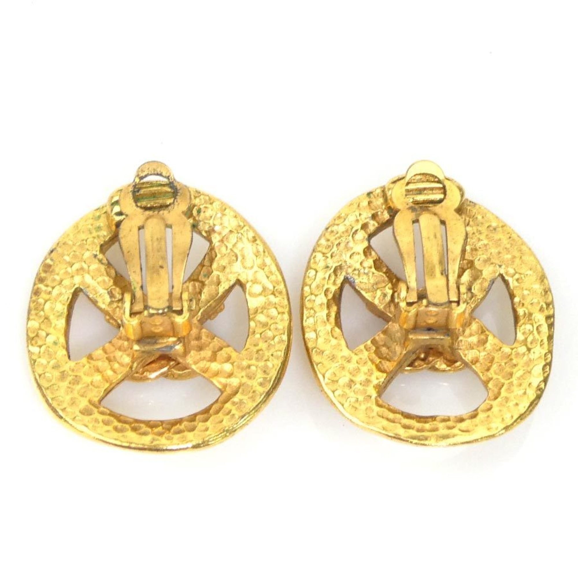 CC Logo Clip-On Earrings Gold-Tone Metal Gold-Tone Metal