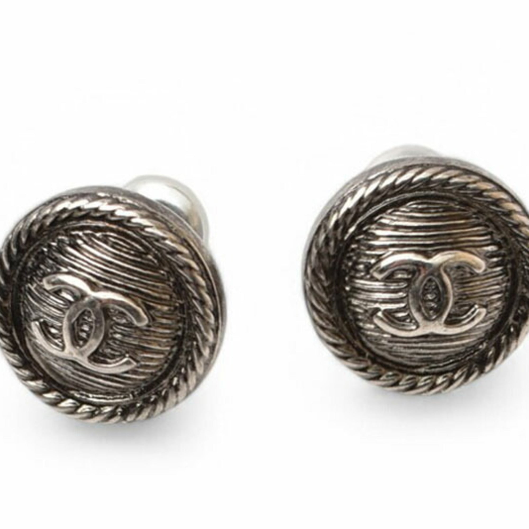 CC Logo Circle Earrings Sterling Silver