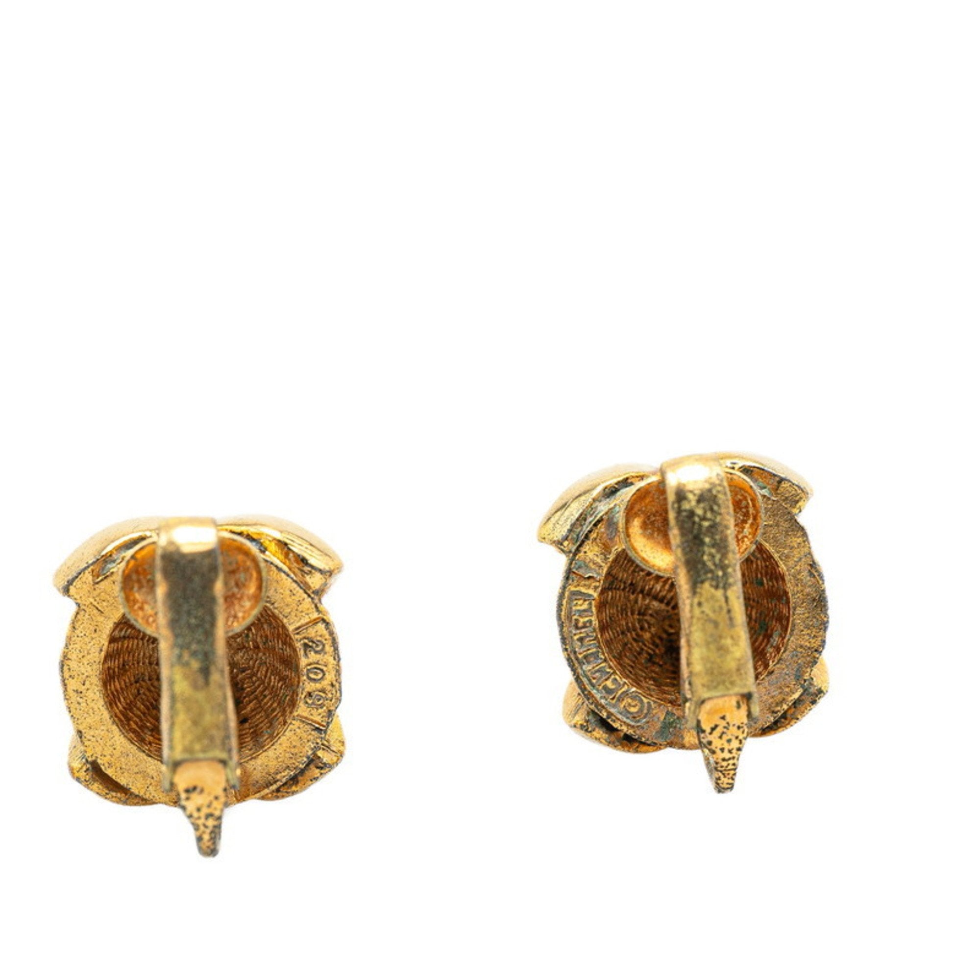 CC Logo Clip-On Earrings Metal Gold-Tone Metal