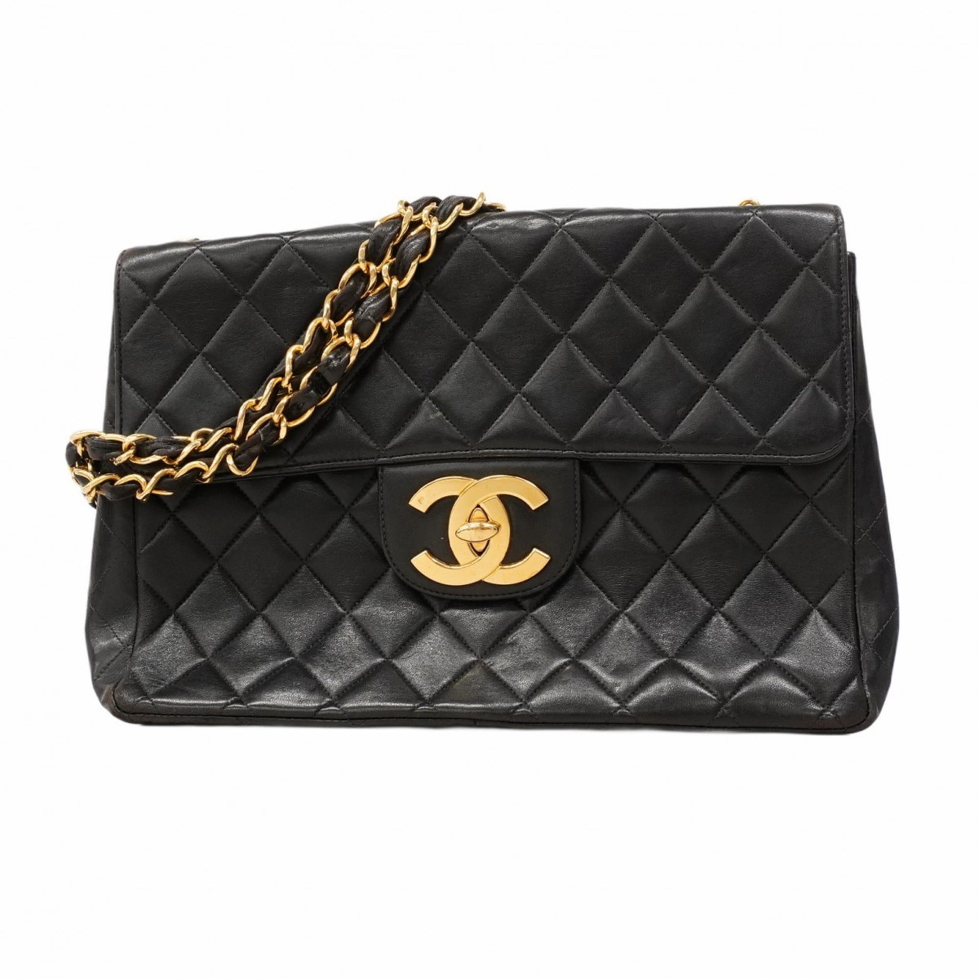 Vintage Square Flap Bag Quilted Lambskin Jumbo