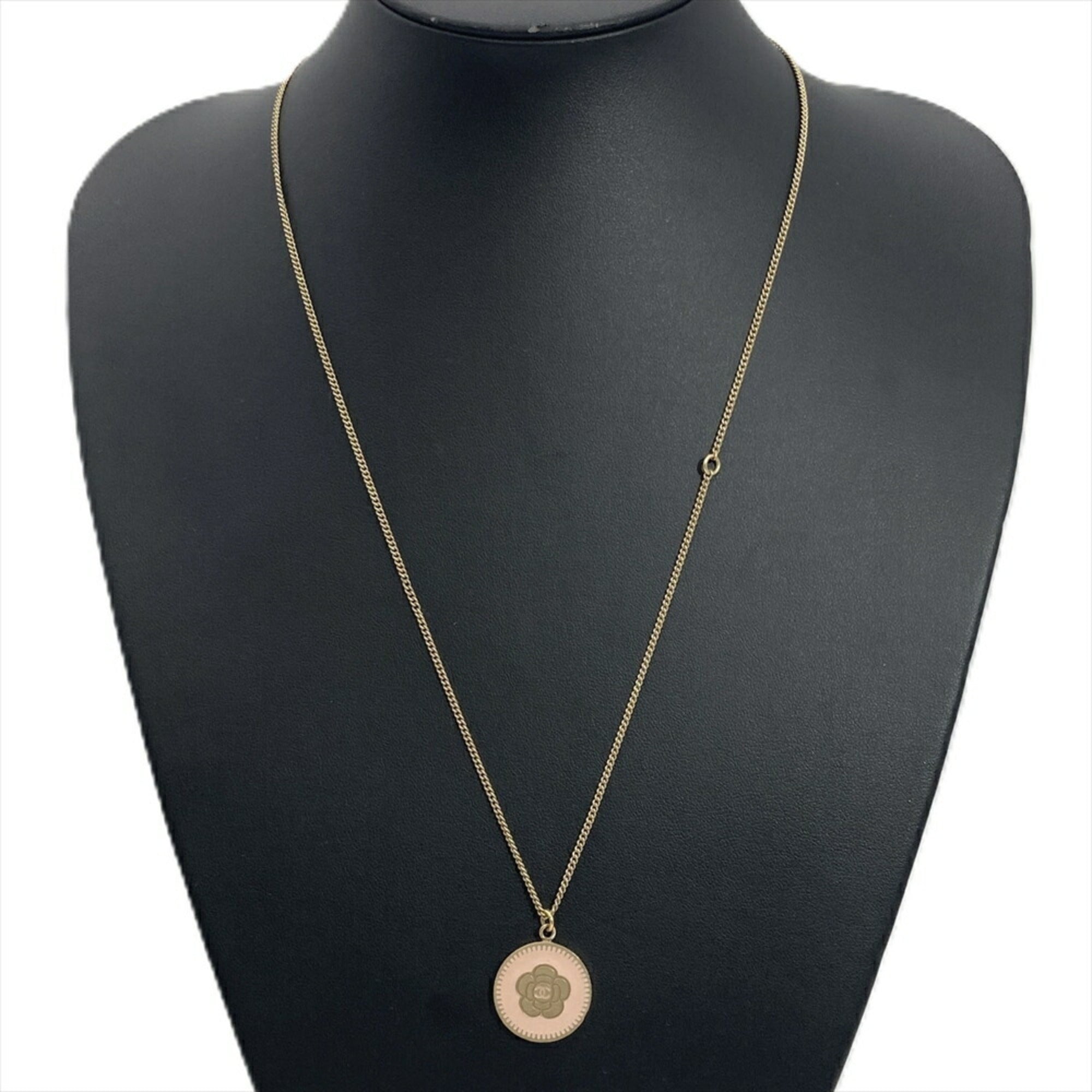 CC Logo Pendant Necklace Gold-Tone Metal