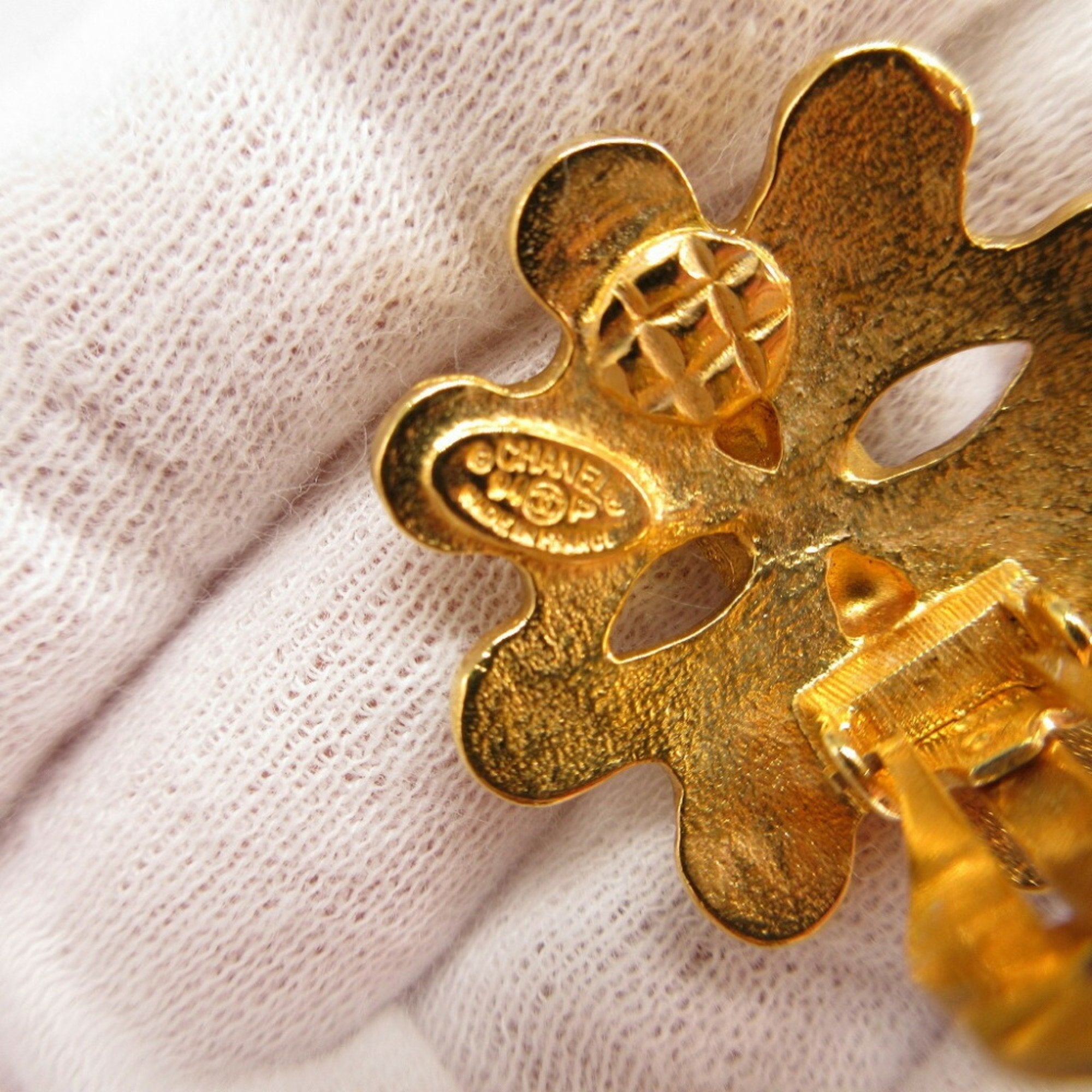 CC Logo Clip-On Earrings Gold-Tone Metal Gold-Tone Metal
