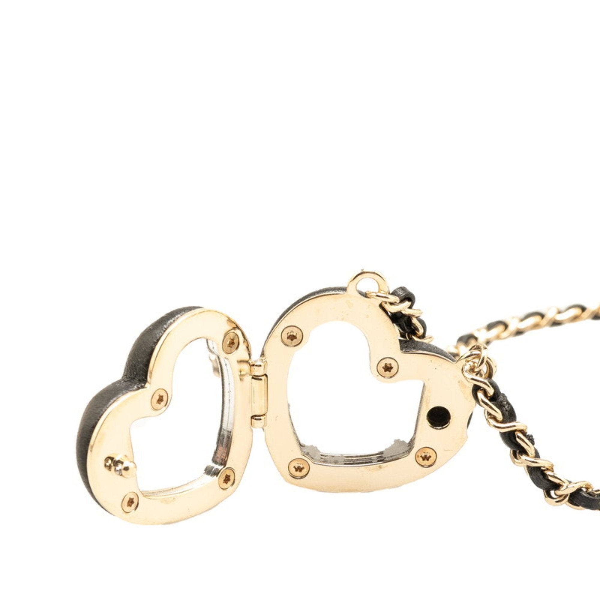 CC Logo Heart Pendant Necklace Metal