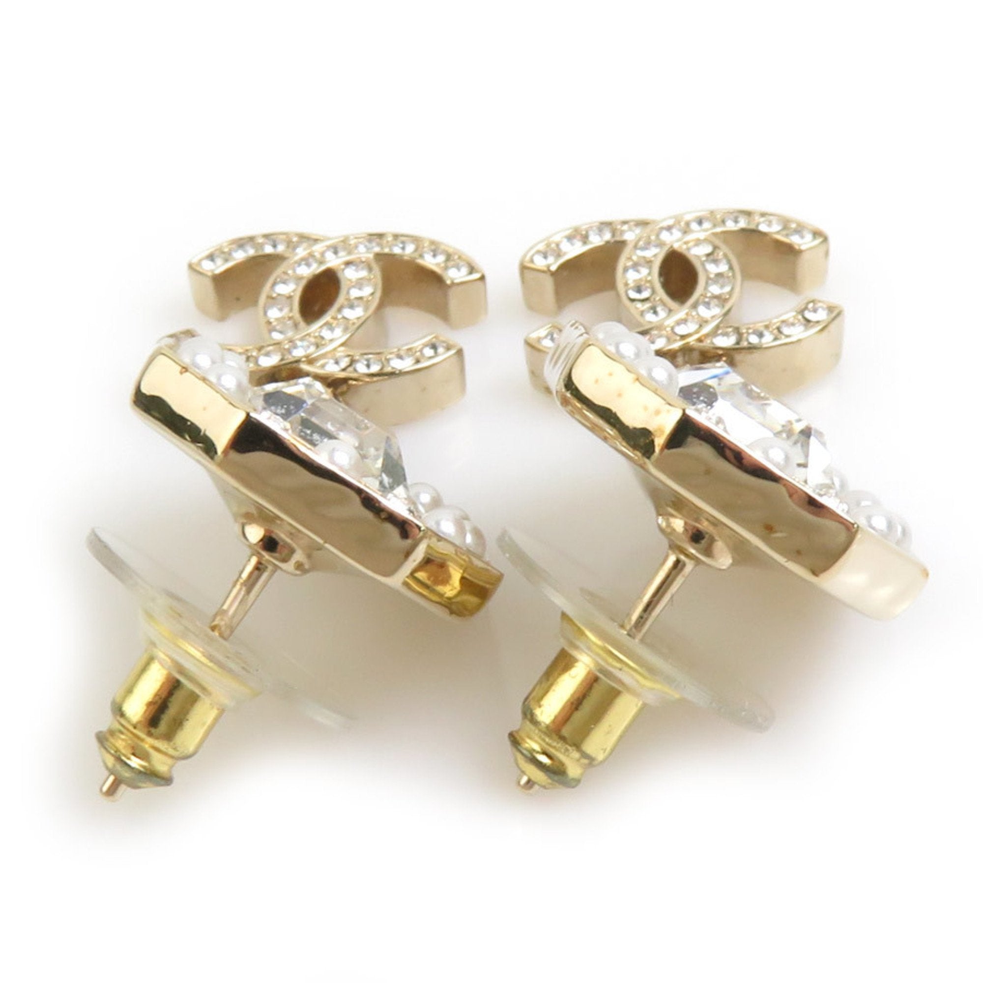 CC Logo Earrings Gold-Tone Metal