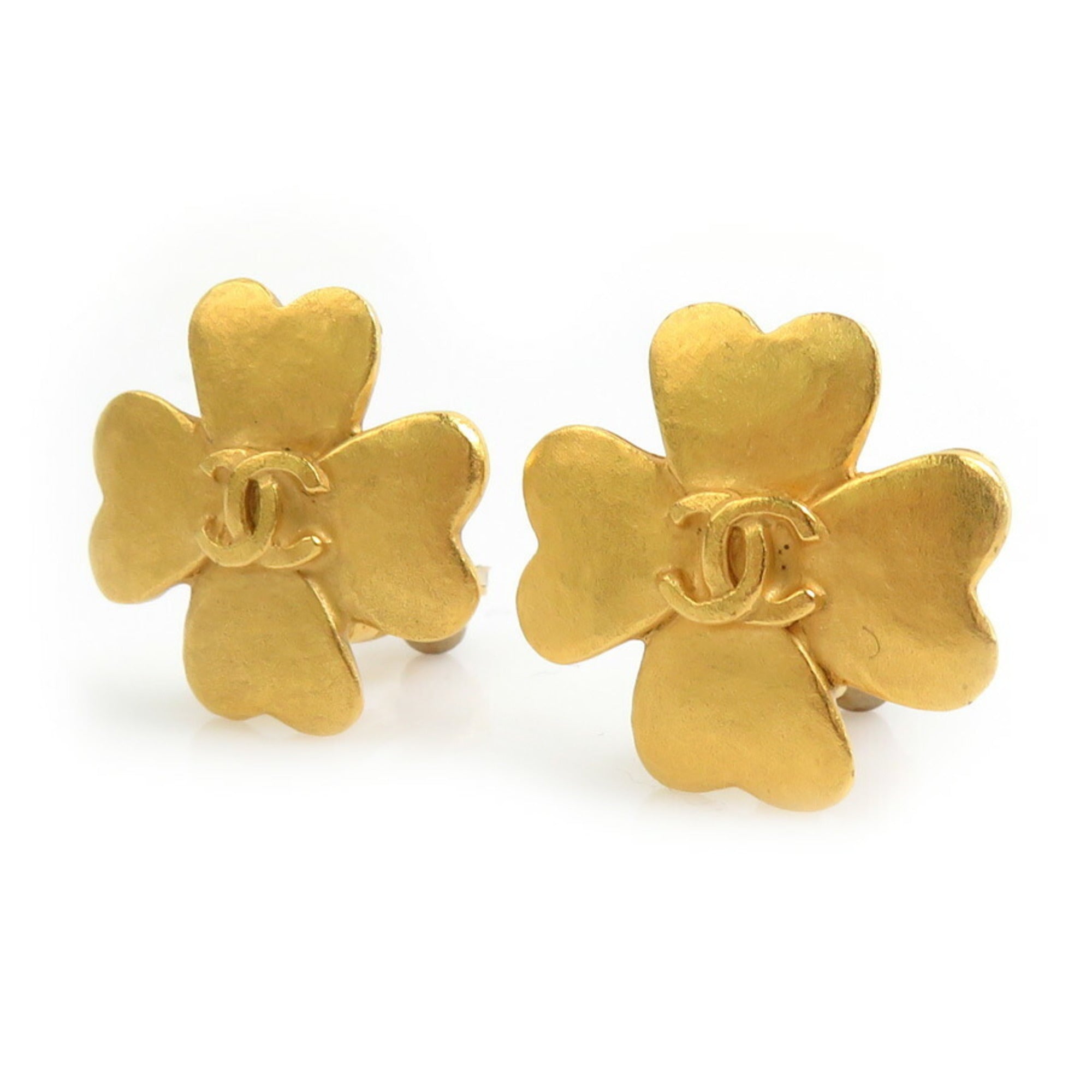 CC Logo Clip-On Earrings Gold-Tone Metal Gold-Tone Metal