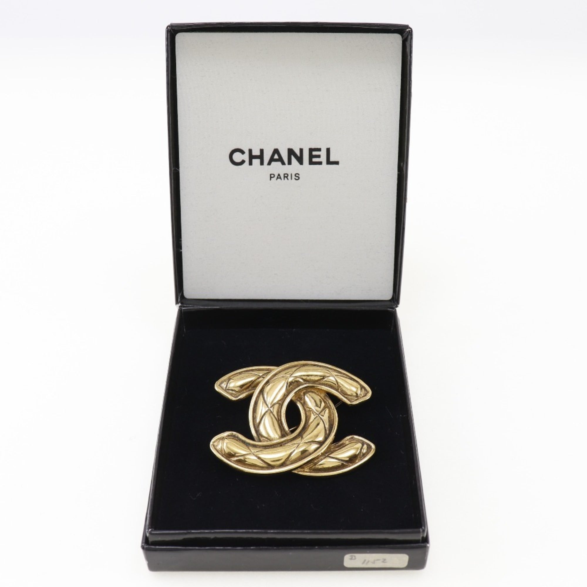 CC Logo Brooch Gold-Tone Metal