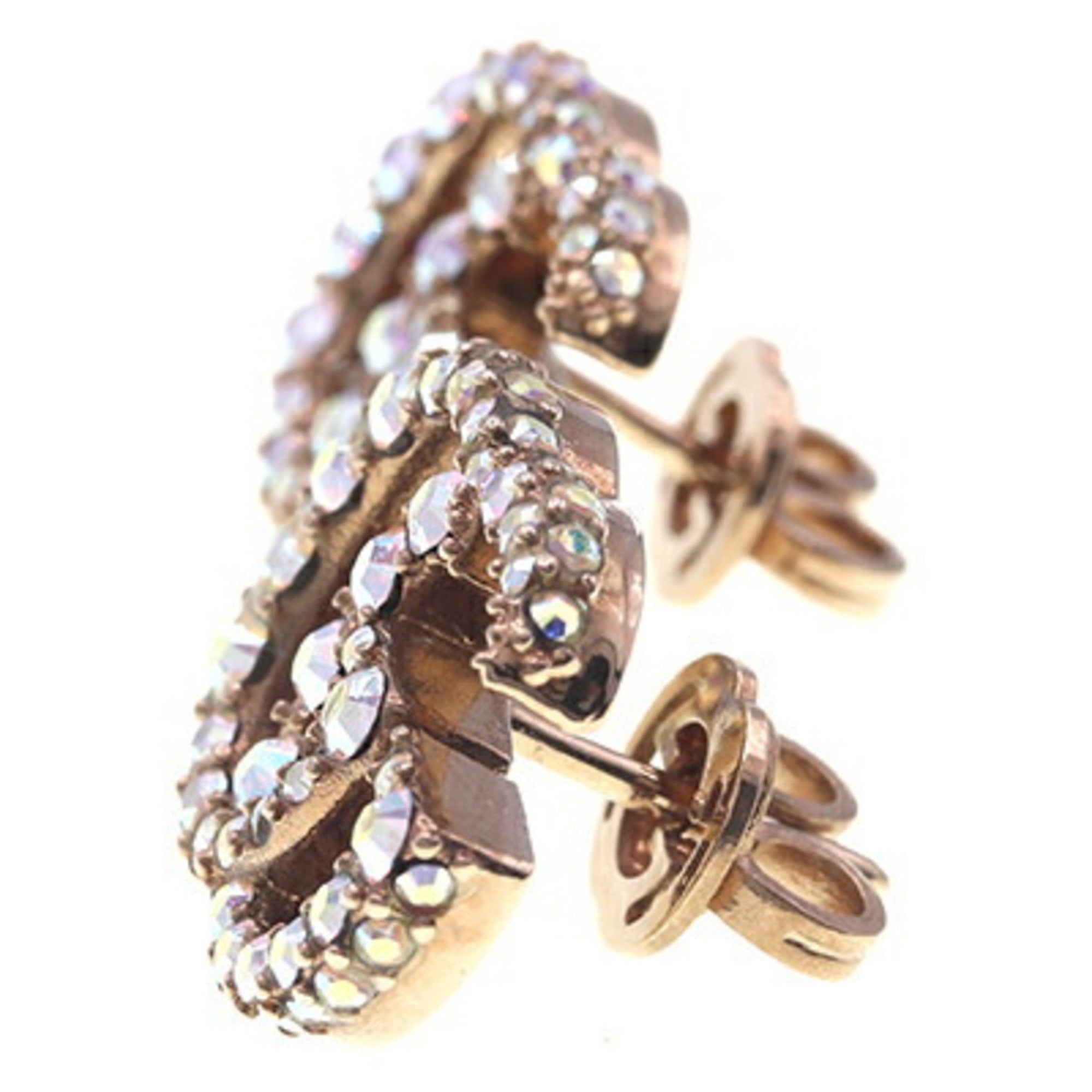 Earrings Crystal Gold-Tone Metal