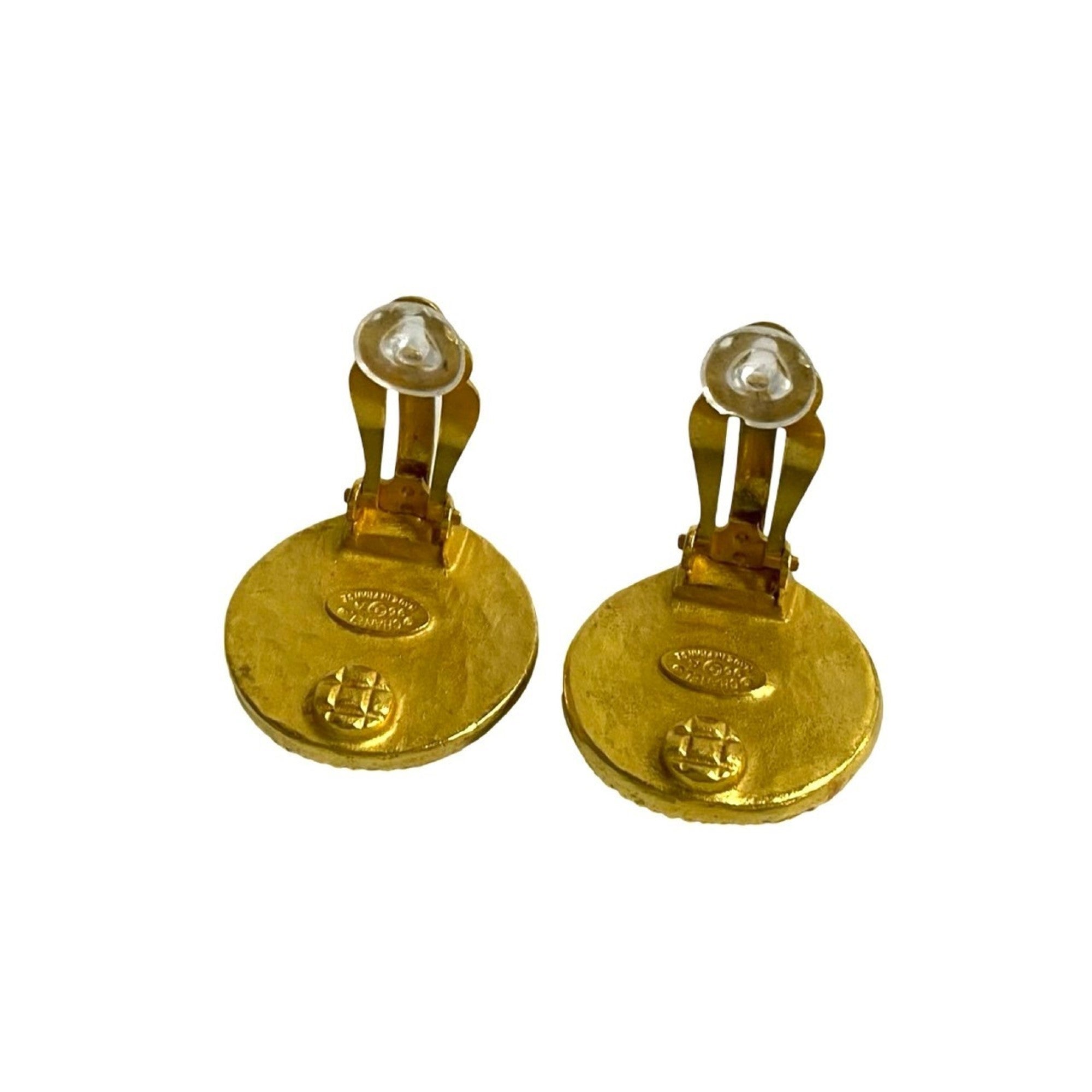 CC Logo Clip-On Earrings Metal Gold-Tone Metal