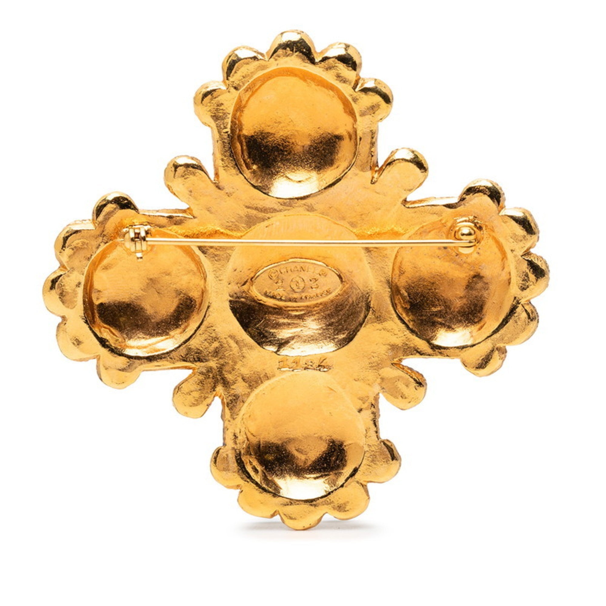 Vintage Clover Motif Brooch Metal