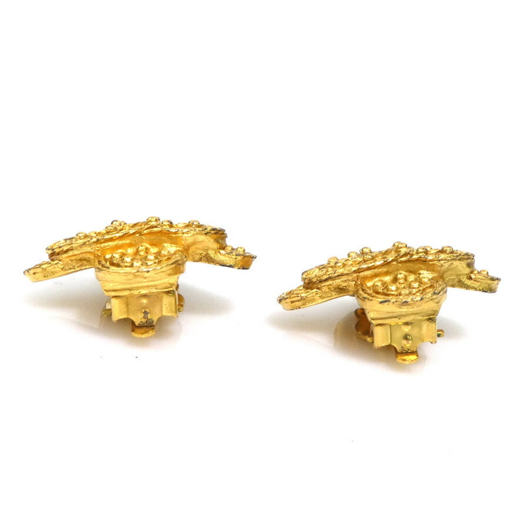 CC Logo Clip-On Earrings Gold-Tone Metal Gold-Tone Metal