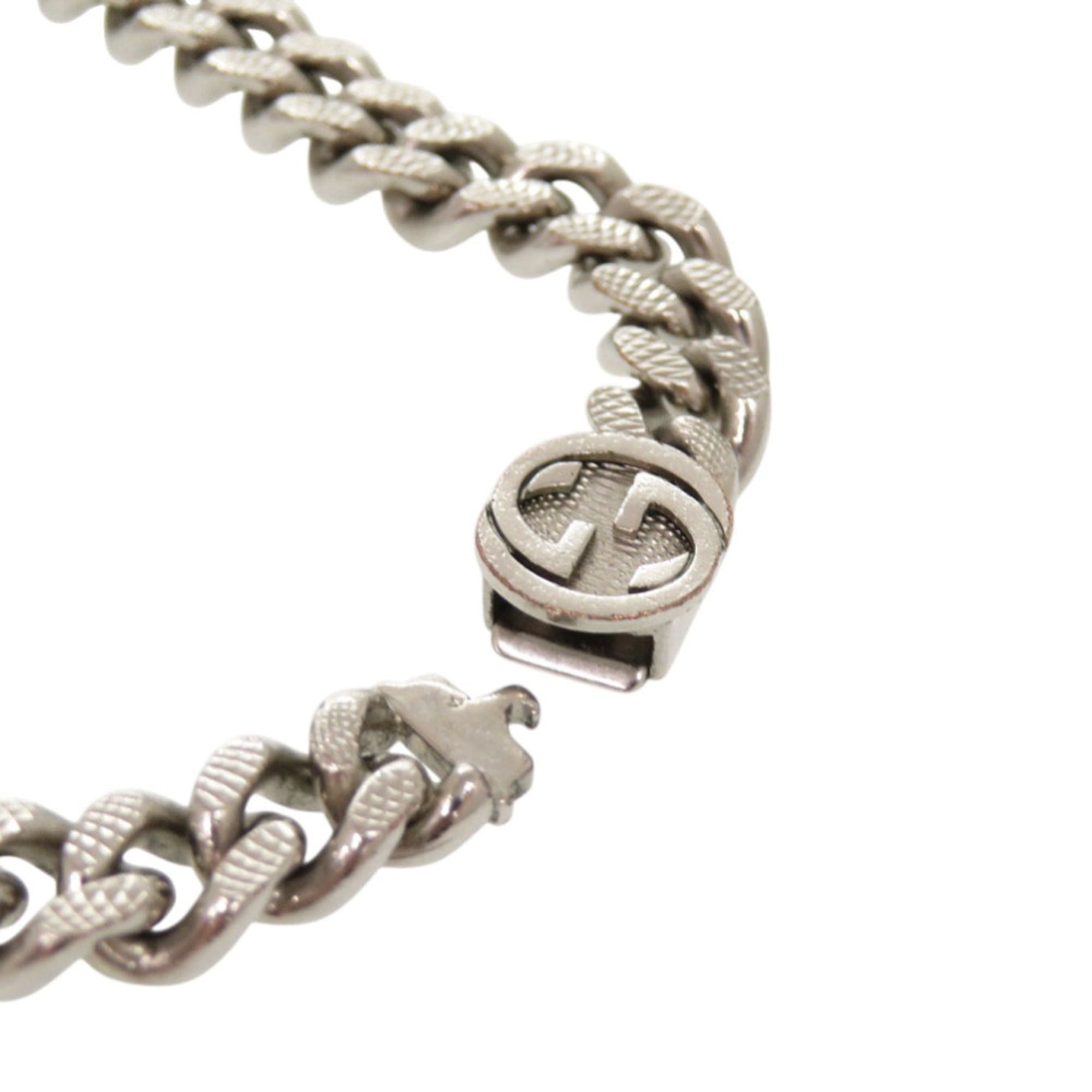 Interlocking G Pendant Necklace Metal Silver