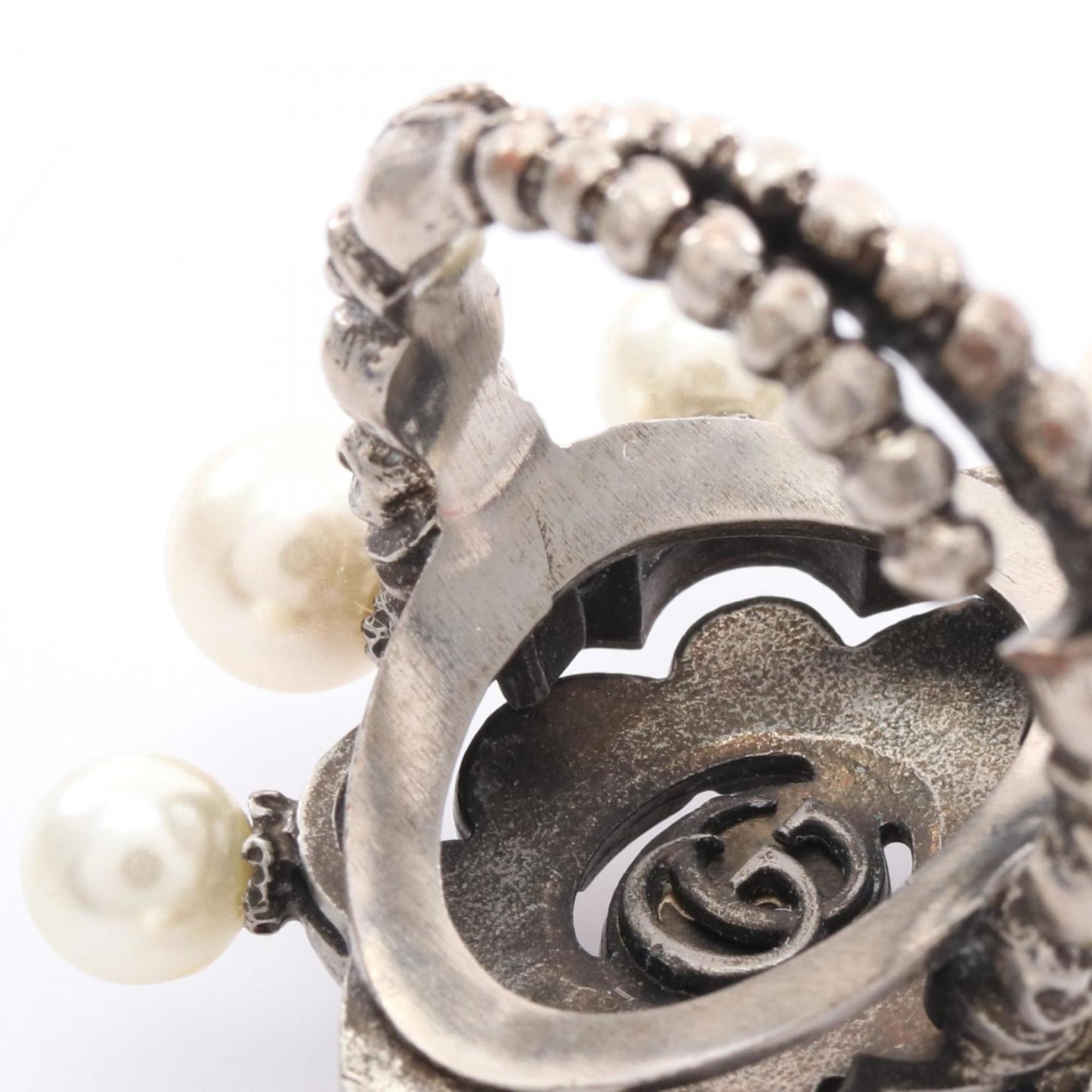 Ring Stainless Steel With Artificial Pearl and Rhinestone
