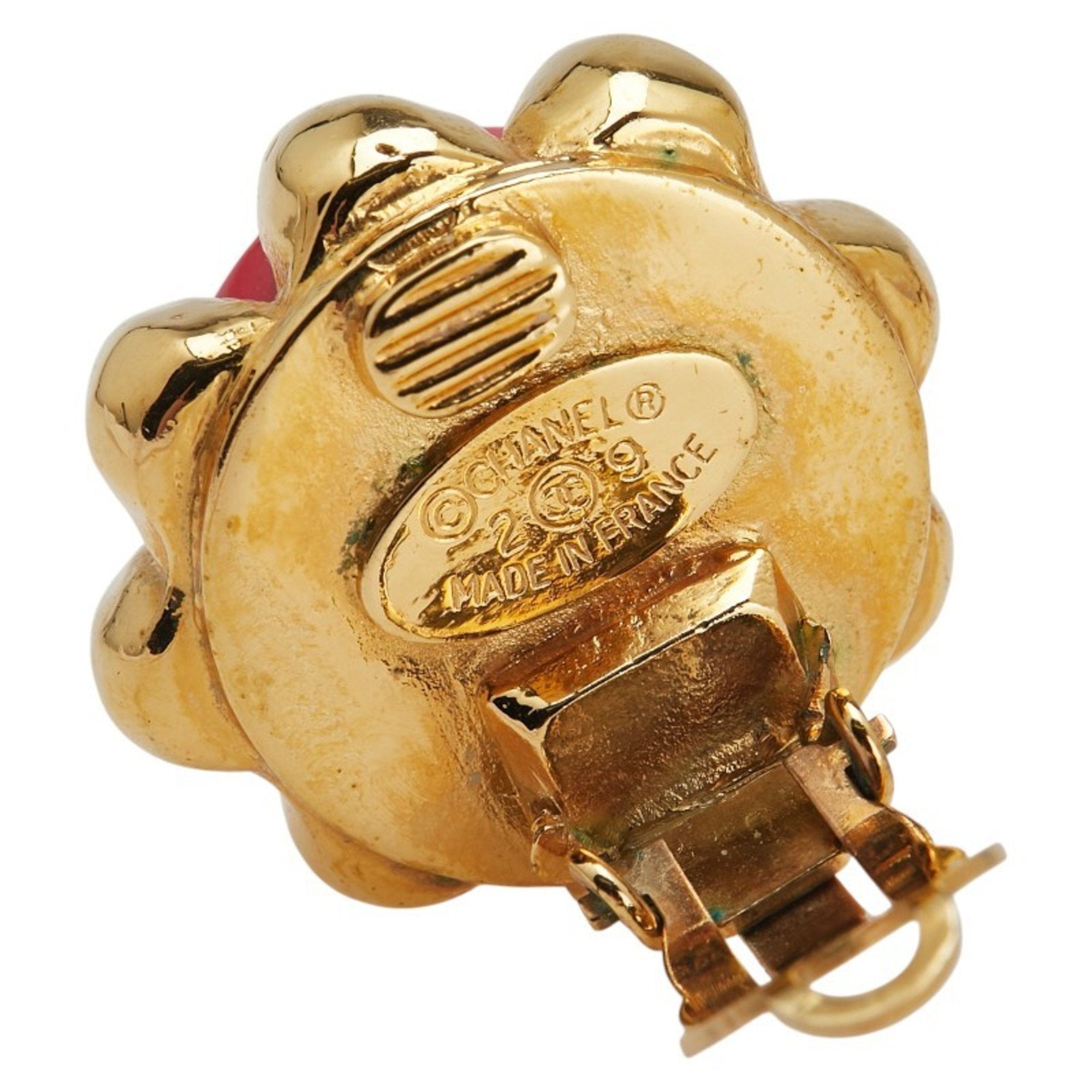 CC Logo Clip-On Earrings Gold-Tone Metal Gold-Tone Metal