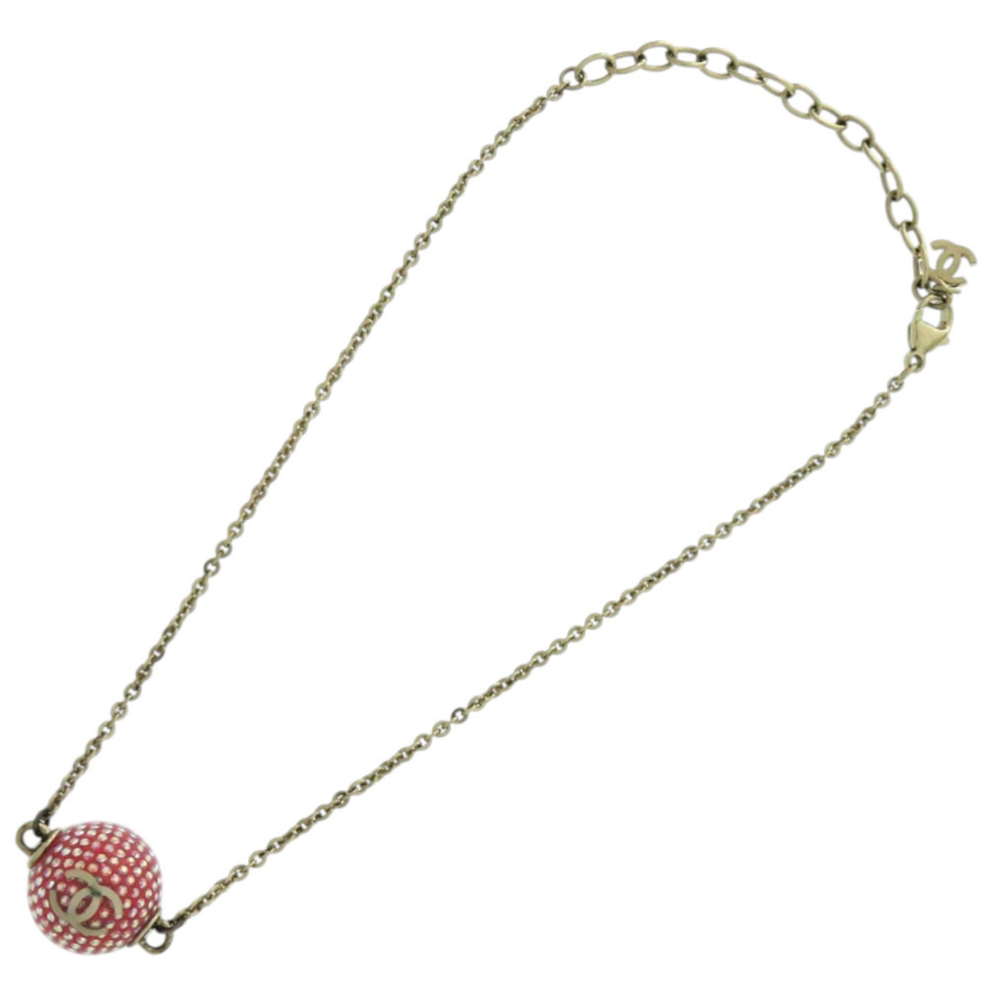 CC Logo Ball Pendant Necklace Gold-Tone Metal