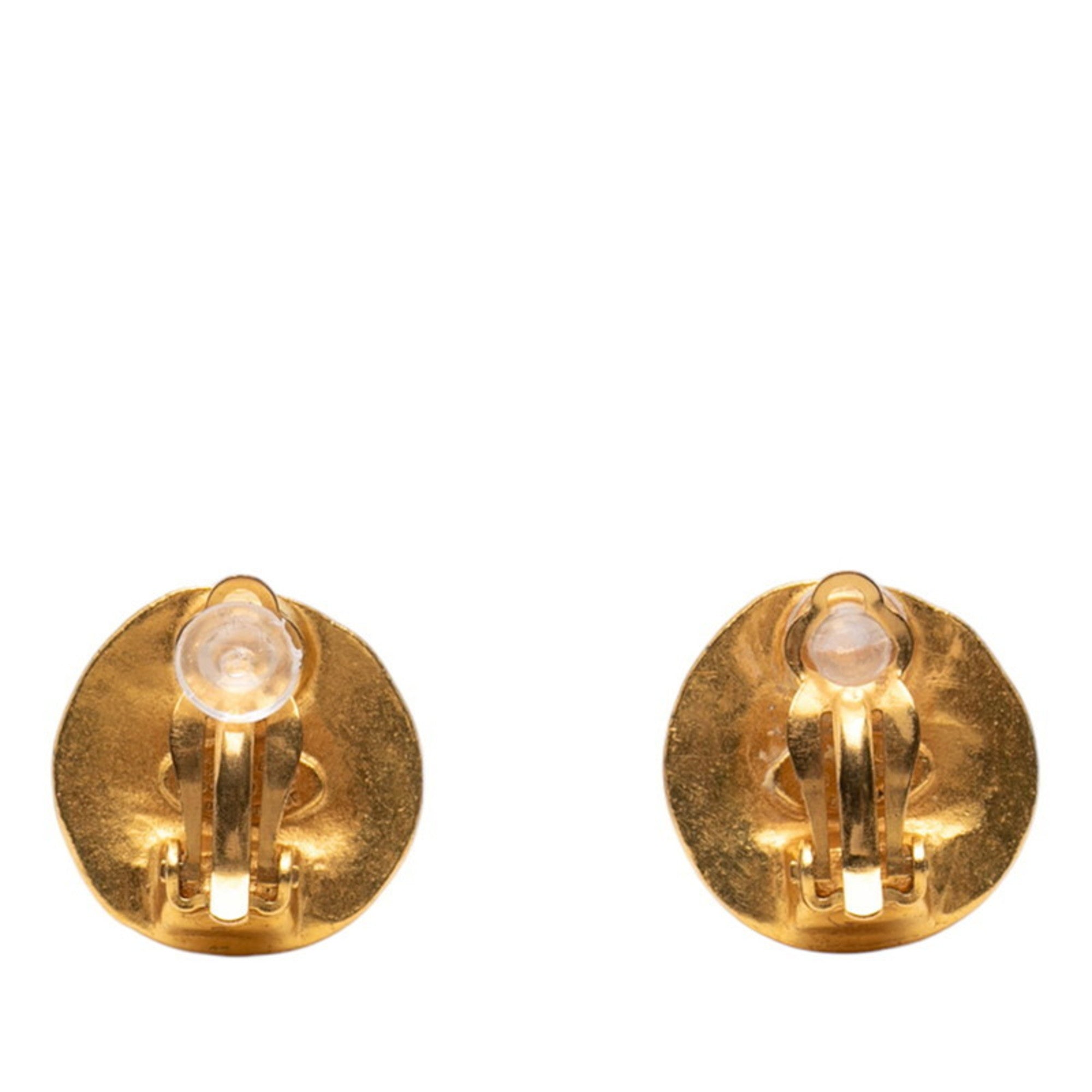 CC Logo Clip-On Earrings Metal Gold-Tone Metal