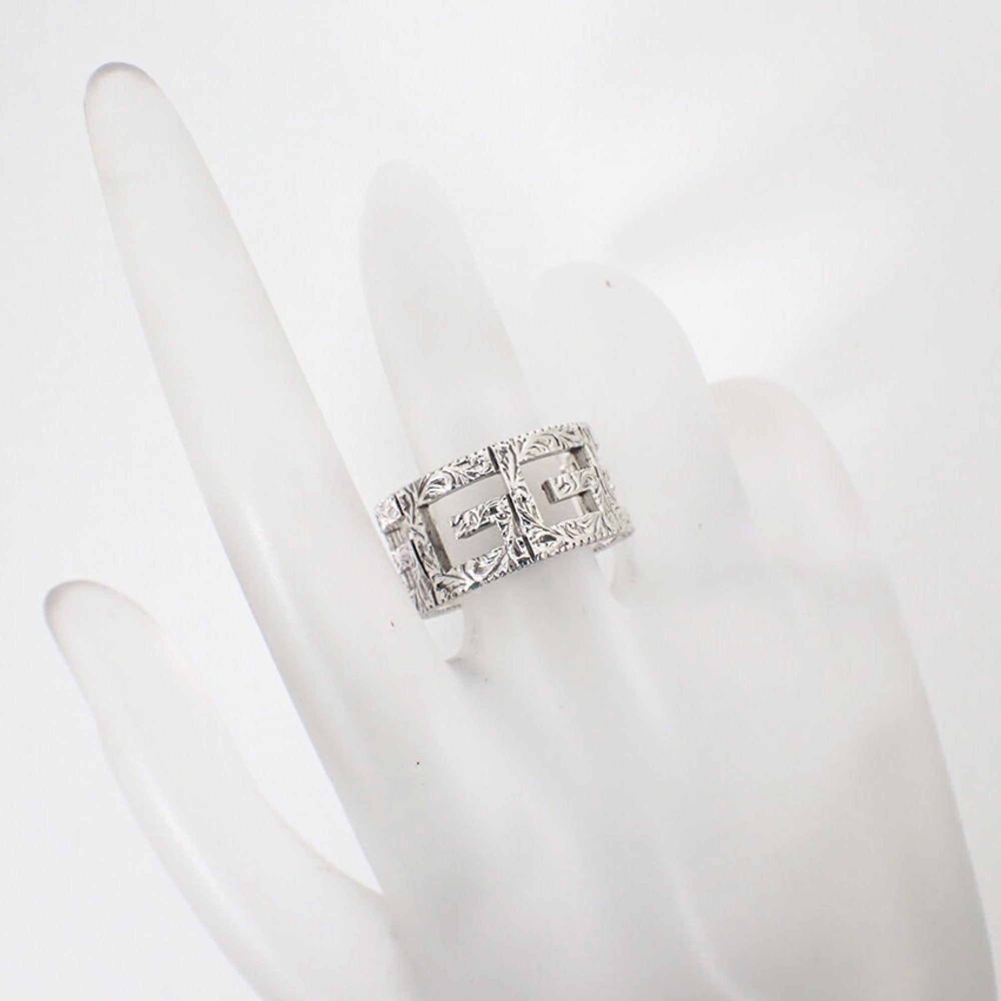 Arabesque Square G Wide Ring Sterling Silver