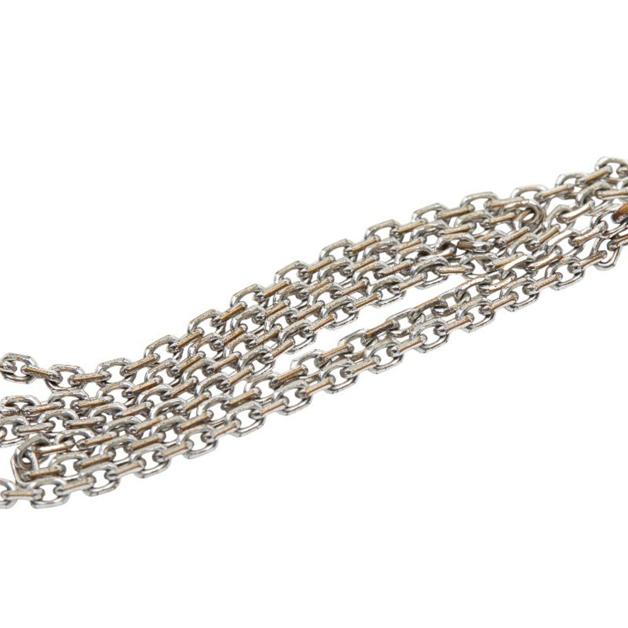 CC Logo Pendant Necklace Silver-Tone Metal