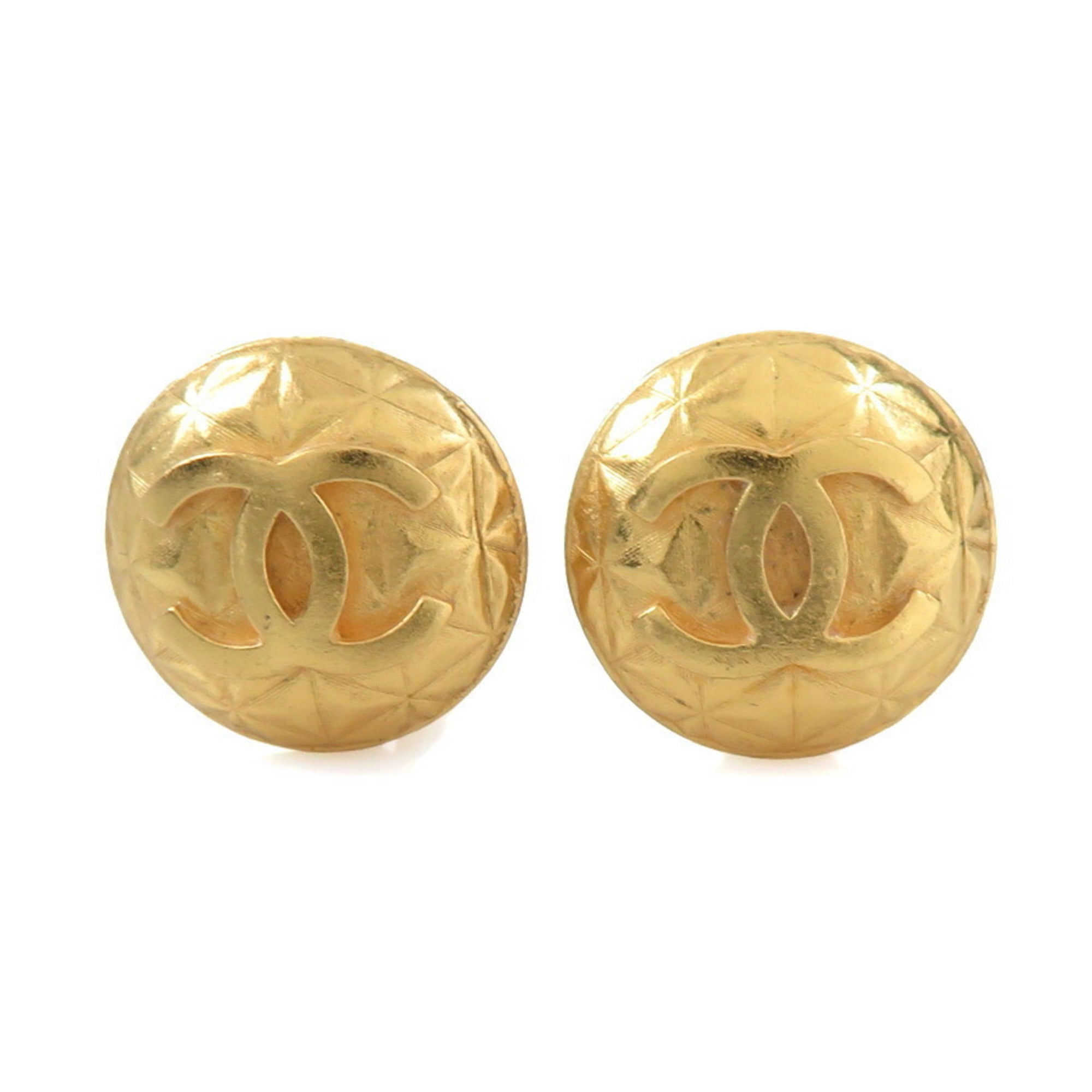 CC Logo Clip-On Earrings Gold-Tone Metal Gold-Tone Metal
