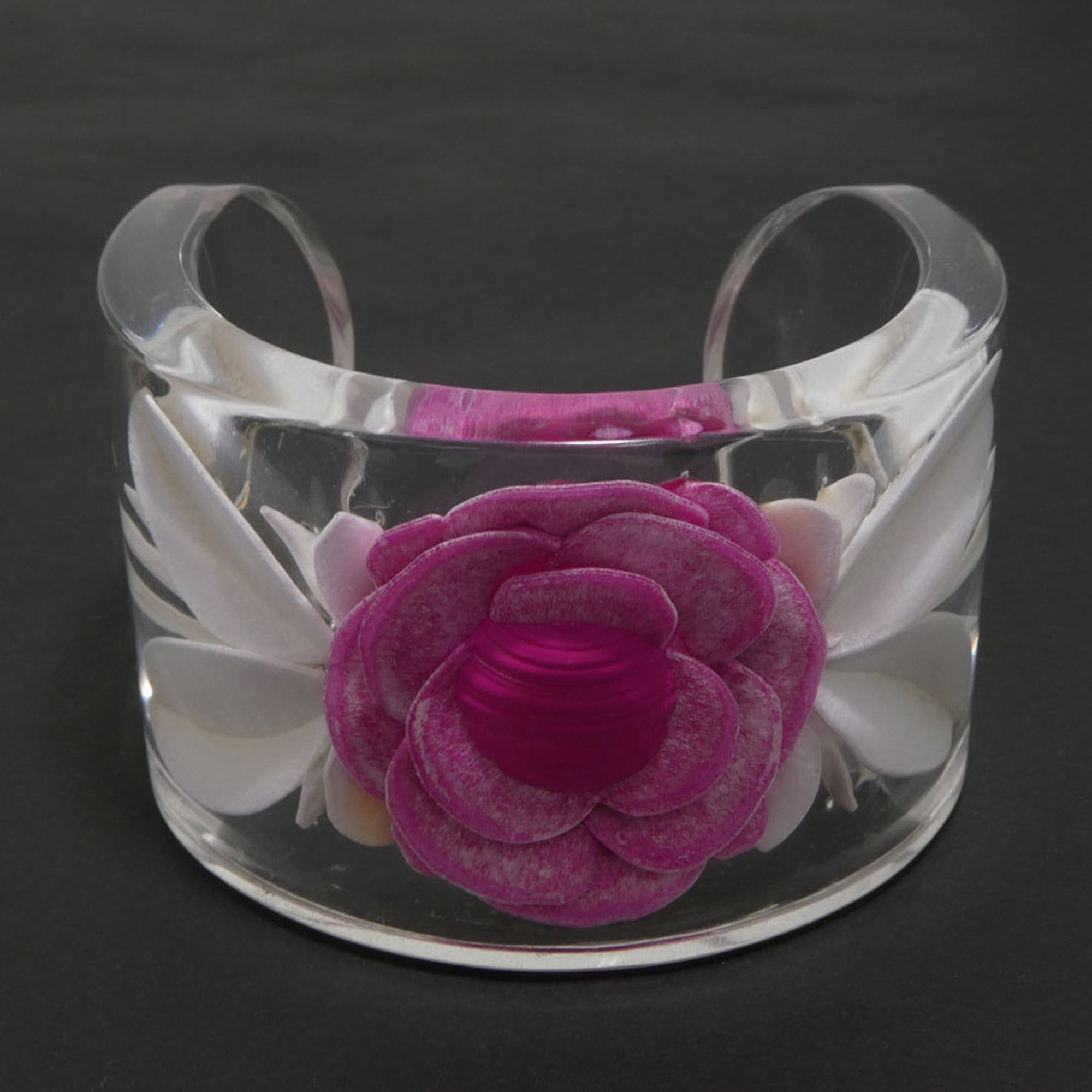 Bangle Resin Clear Pink White Bracelet