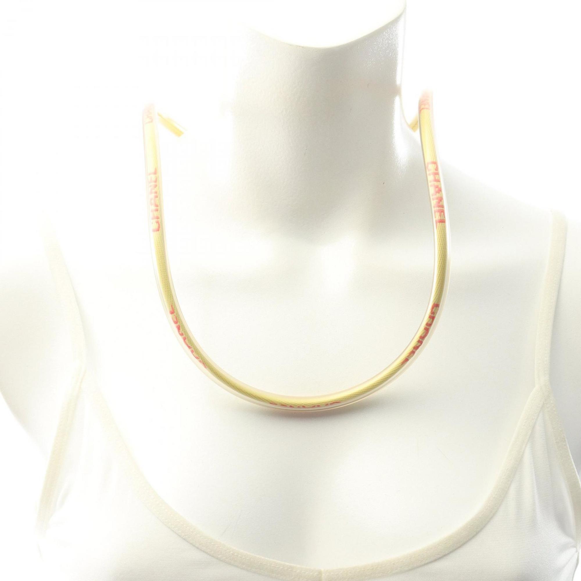 Pendant Necklace Cotton and Vinyl Clear Yellow