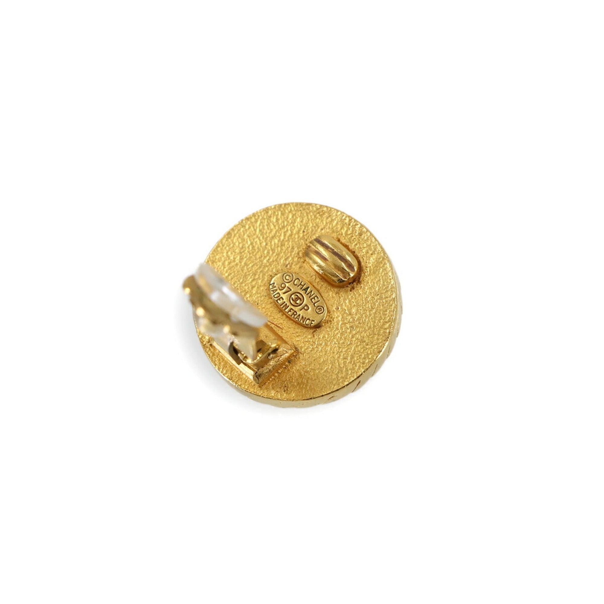 CC Logo Clip-On Earrings Gold-Tone Metal Gold-Tone Metal