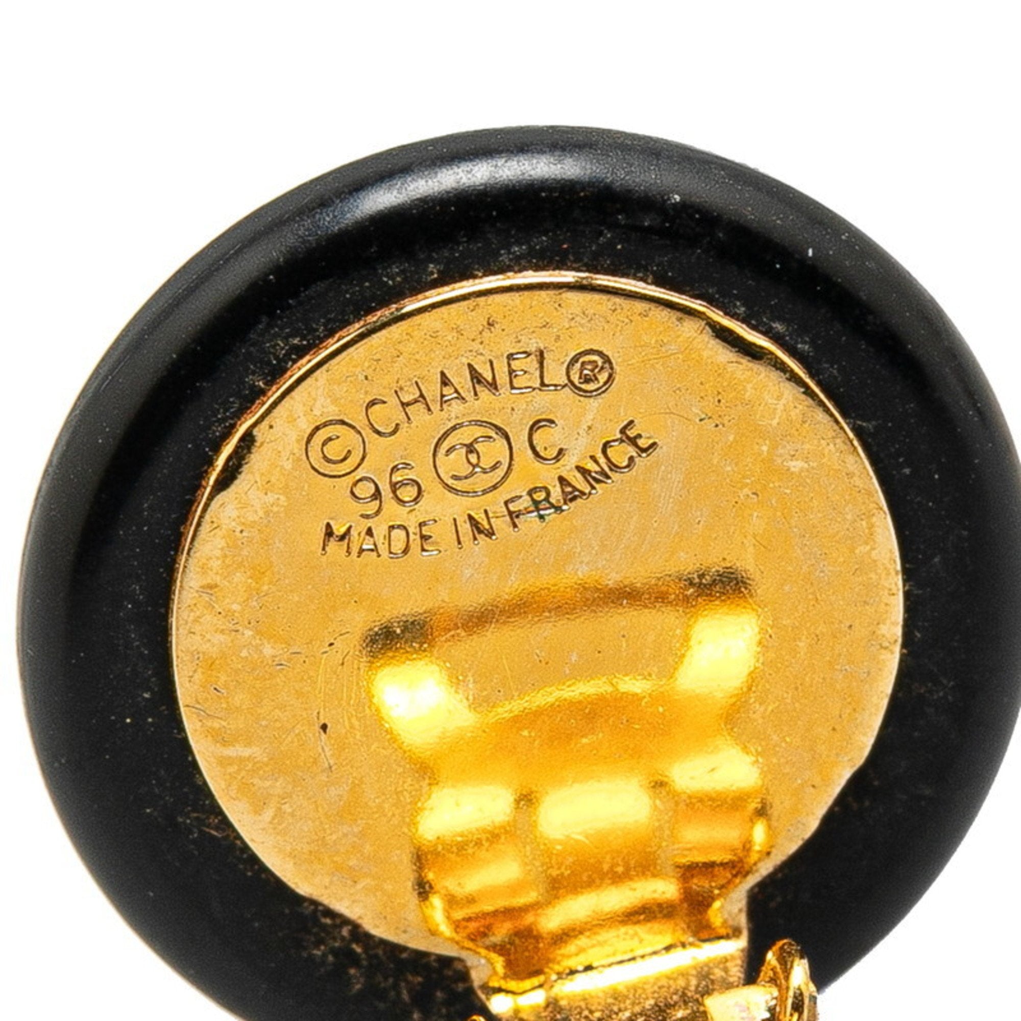 CC Logo Clip-On Earrings Gold-Tone Metal Gold-Tone Metal
