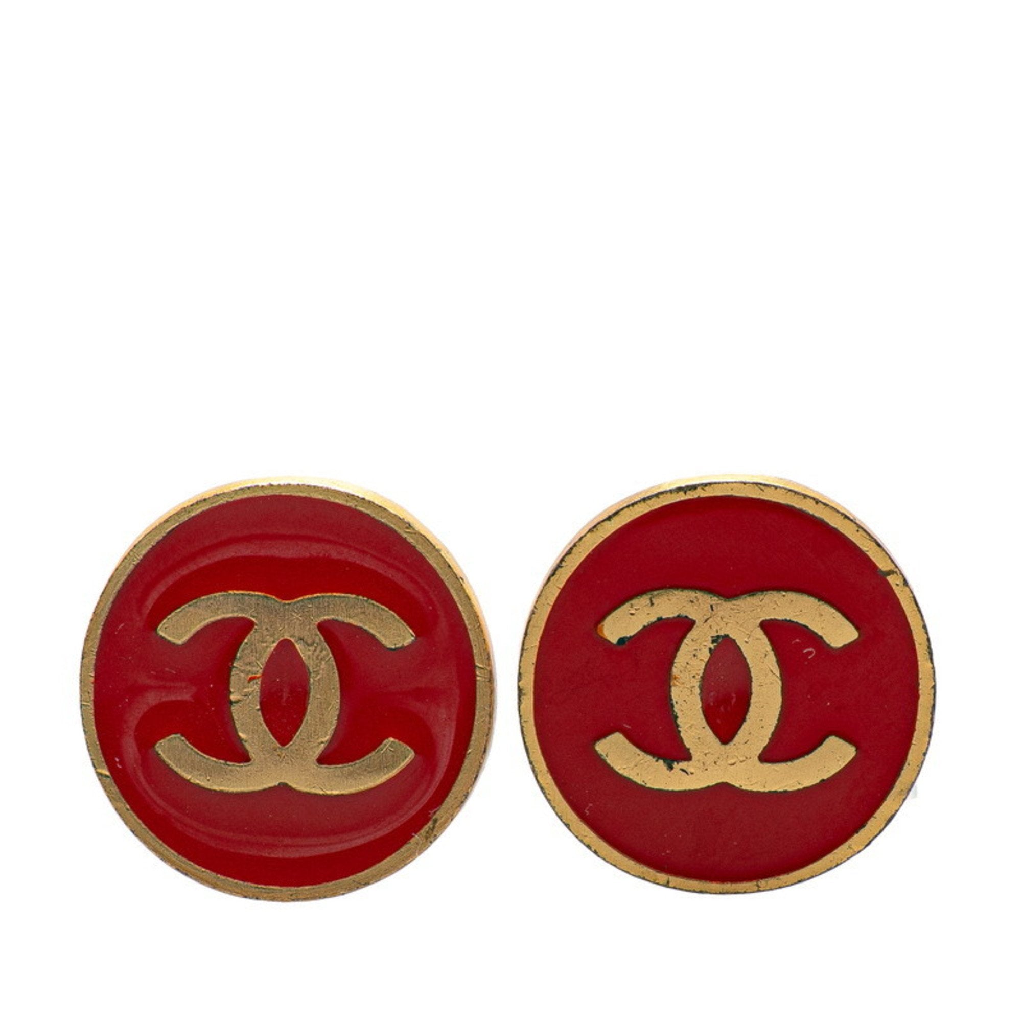 CC Logo Clip-On Earrings Gold-Tone Metal Gold-Tone Metal