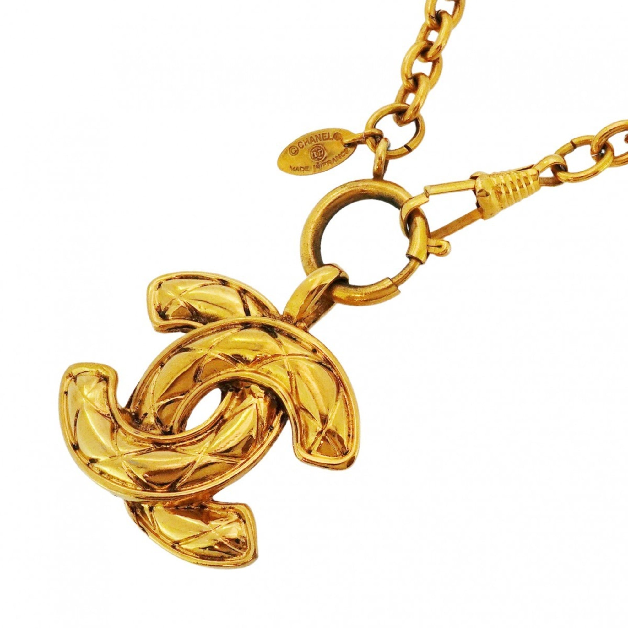 CC Logo Pendant Necklace Metal