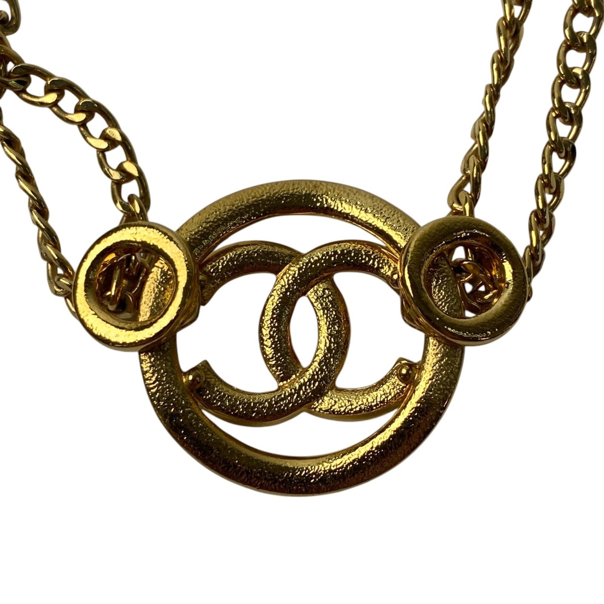 CC Logo Necklace Gold-Tone Metal
