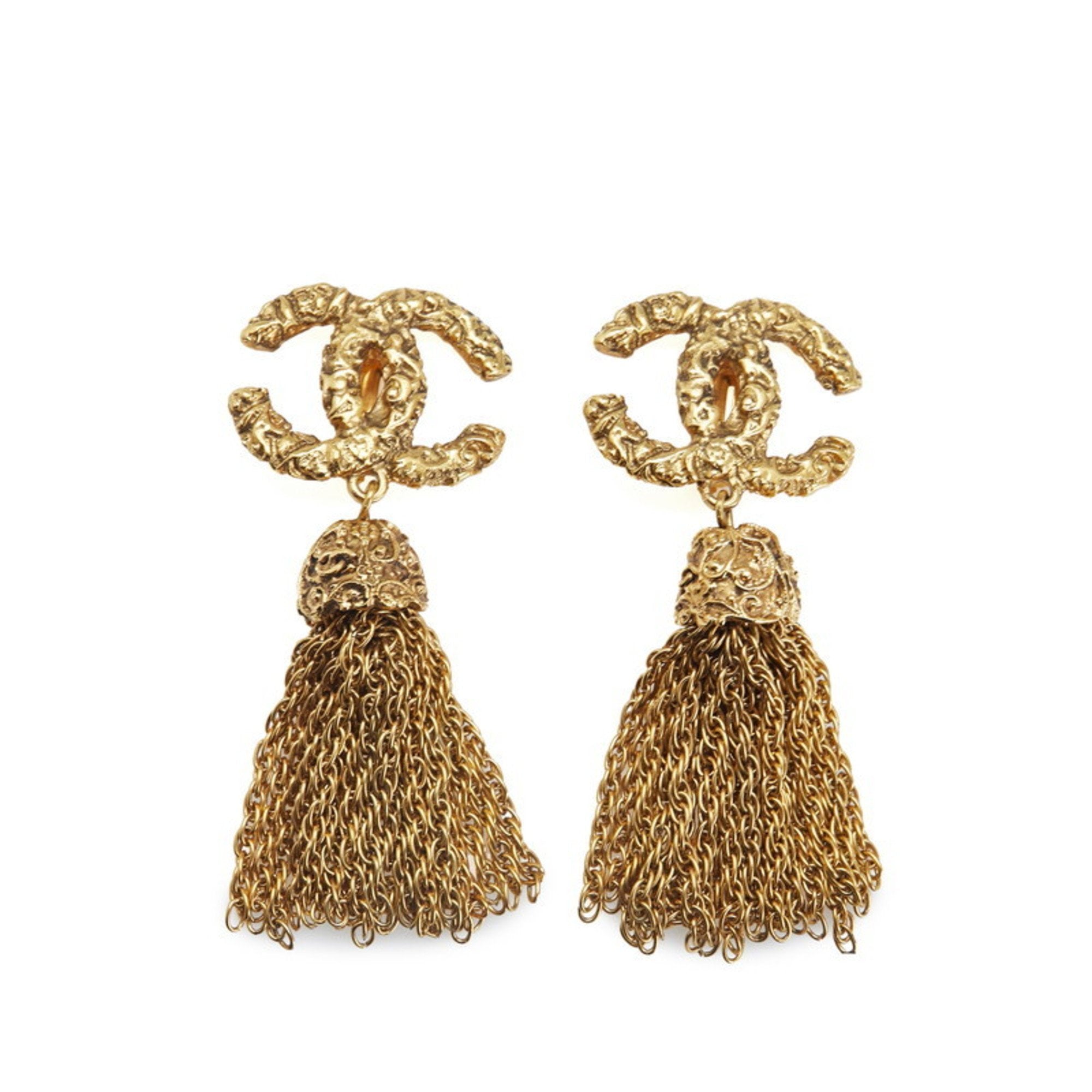 CC Logo Clip-On Earrings Metal Gold-Tone Metal