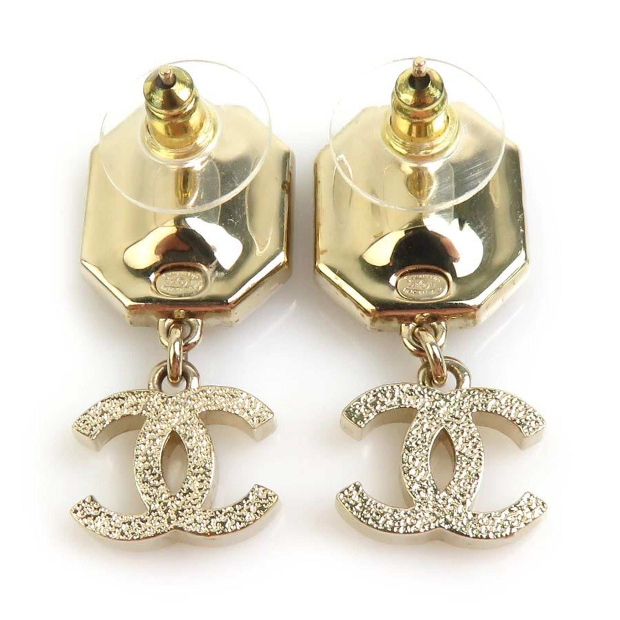 CC Logo Earrings Gold-Tone Metal