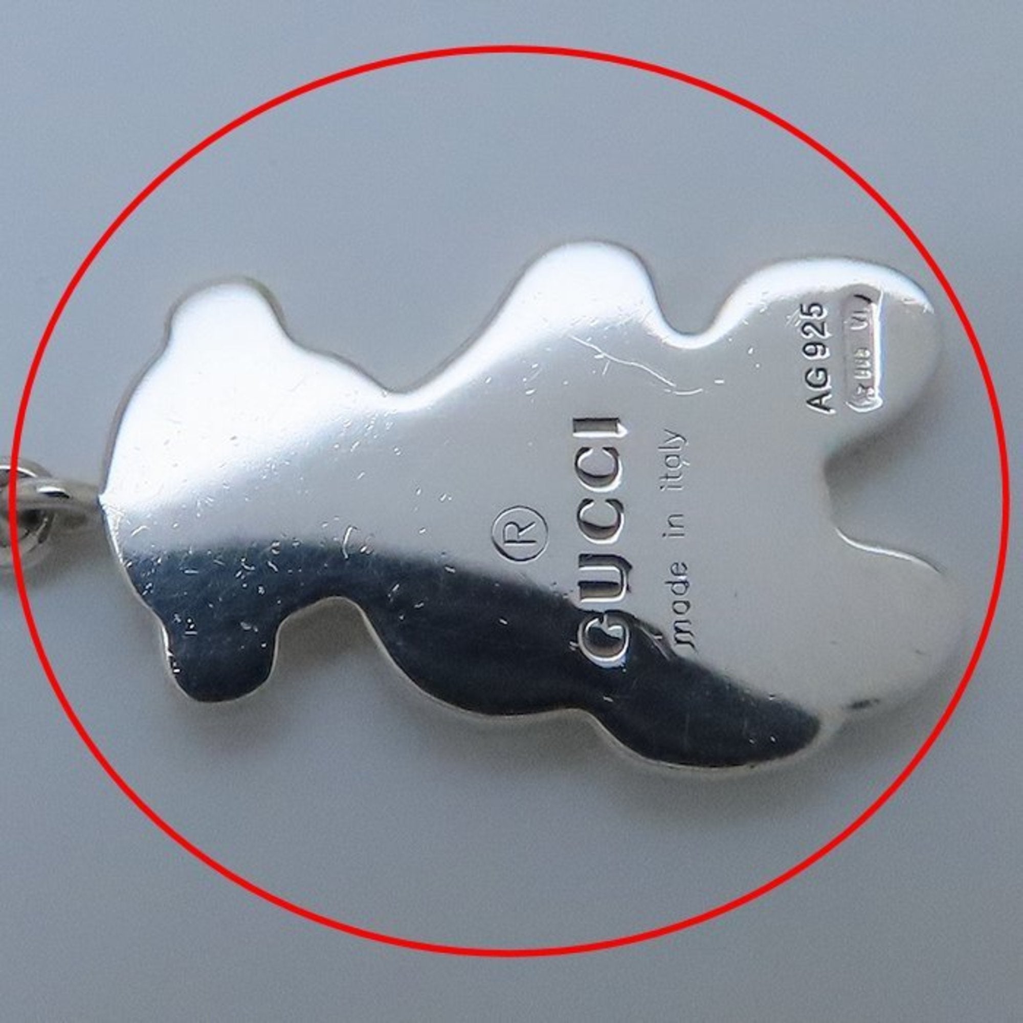 Teddy Bear Pendant Necklace Sterling Silver
