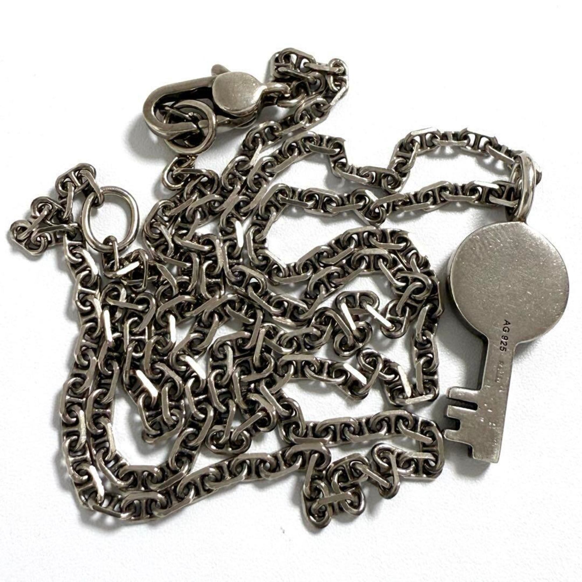 Crest Key Pendant Necklace Sterling Silver