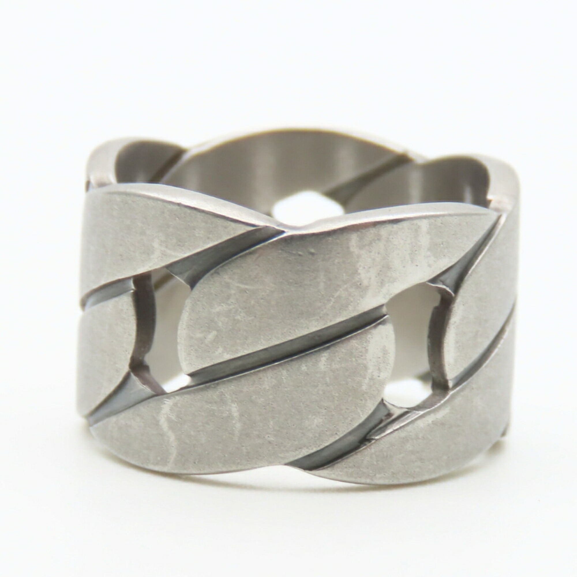Chain Motif Wide Ring Sterling Silver
