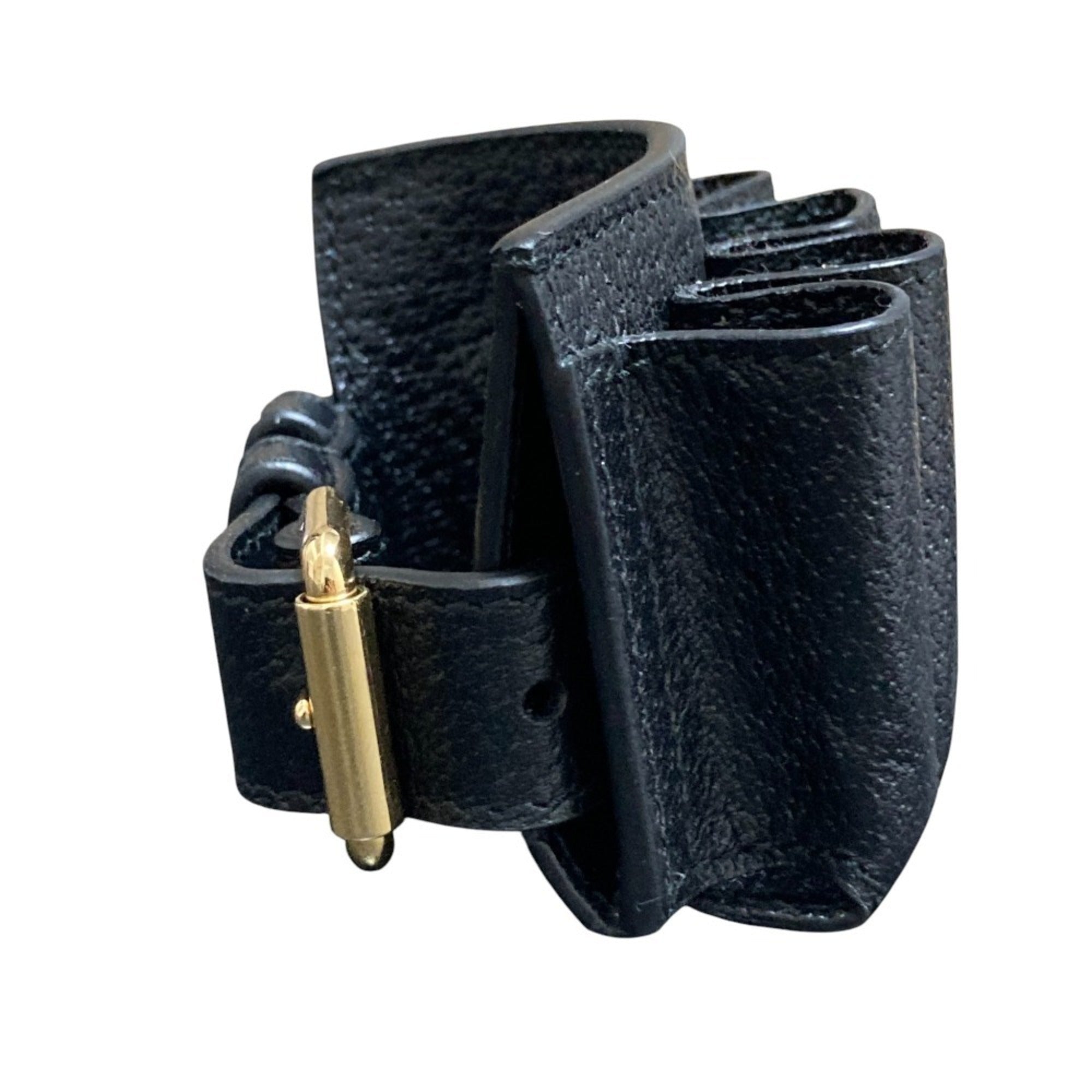 Leather Bracelet Lipstick Case Black