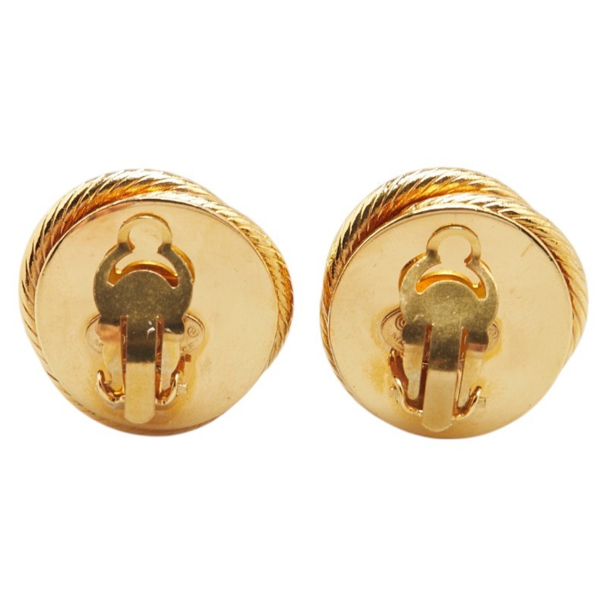 Vintage Earrings Pearl Gold-Tone Metal