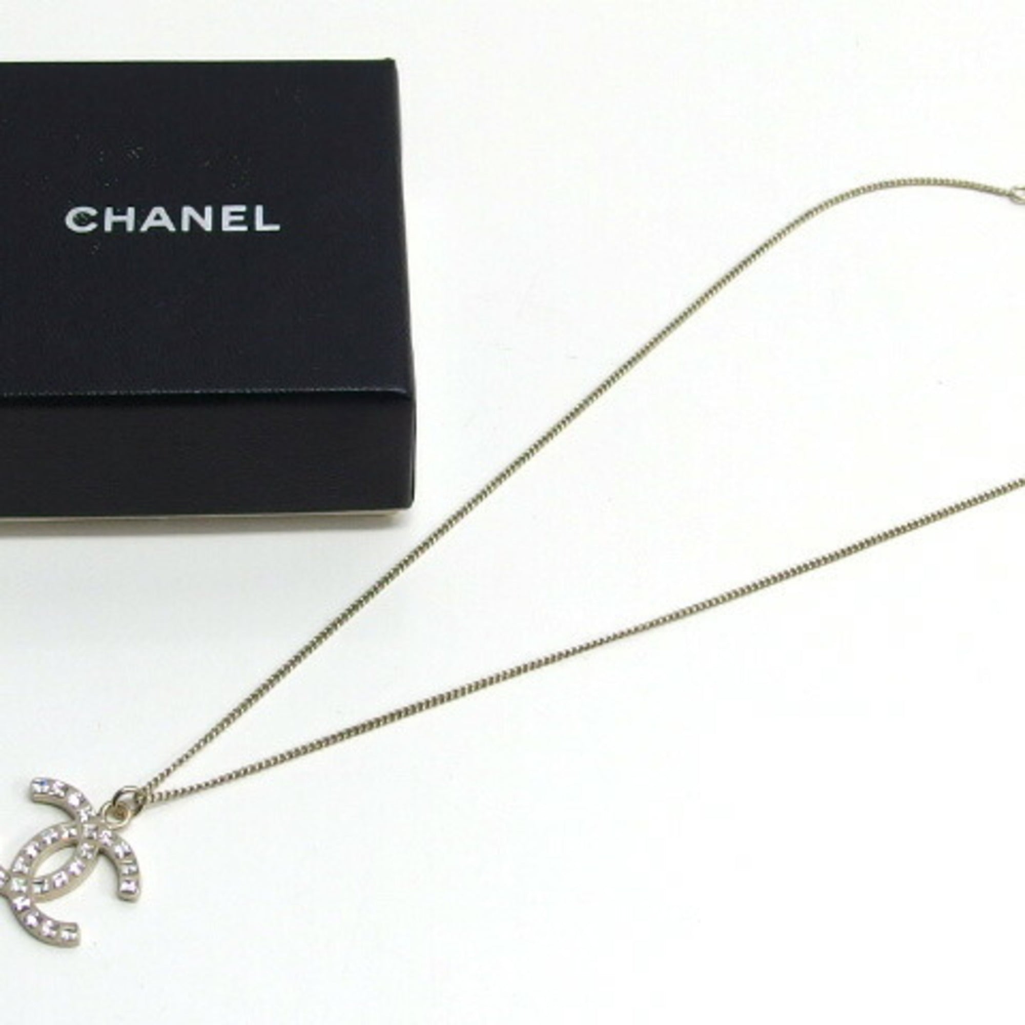 CC Logo Pendant Necklace Gold-Tone Metal