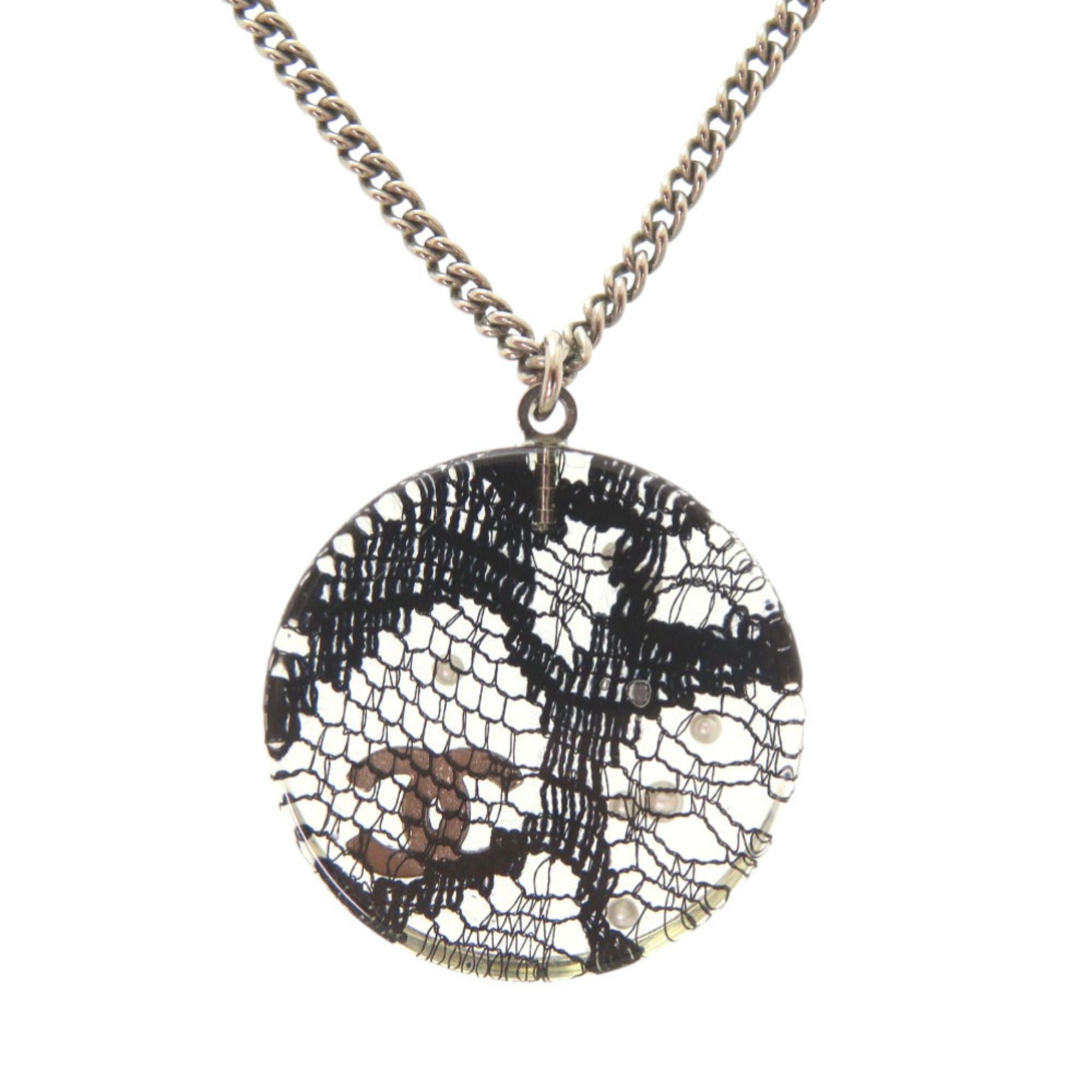 CC Logo Pendant Necklace Sterling Silver