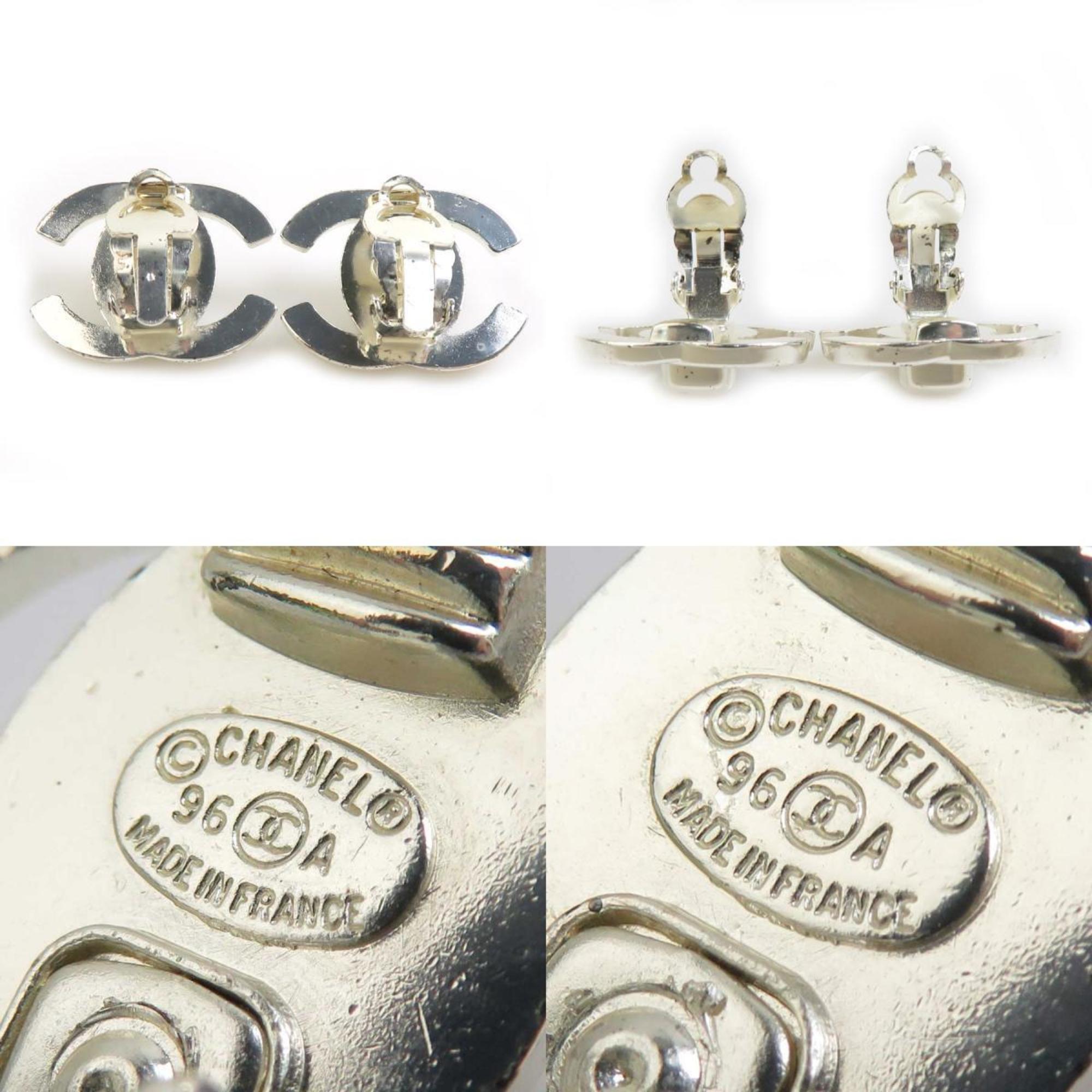 CC Logo Clip-On Earrings Silver-Tone Metal Silver-Tone Metal