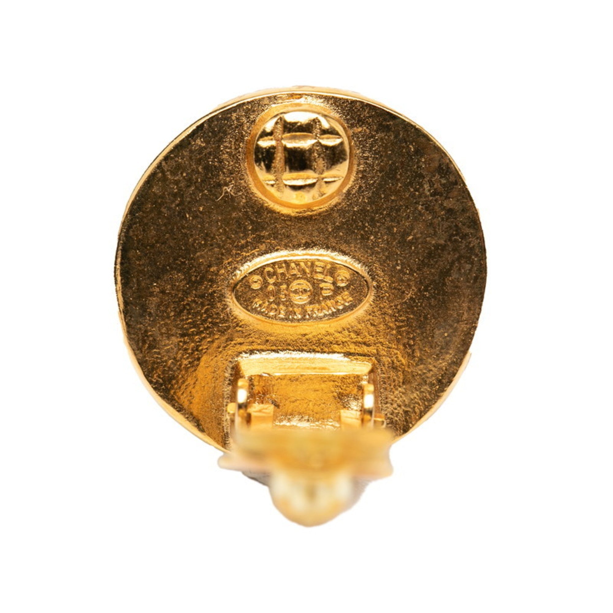 CC Logo Clip-On Earrings Gold-Tone Metal Gold-Tone Metal