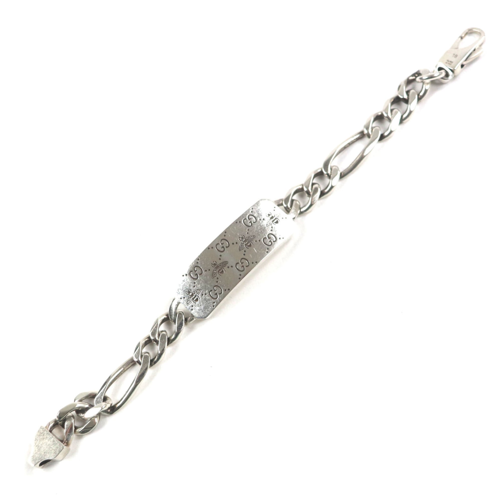 GG Bee Engraved Bracelet Sterling Silver