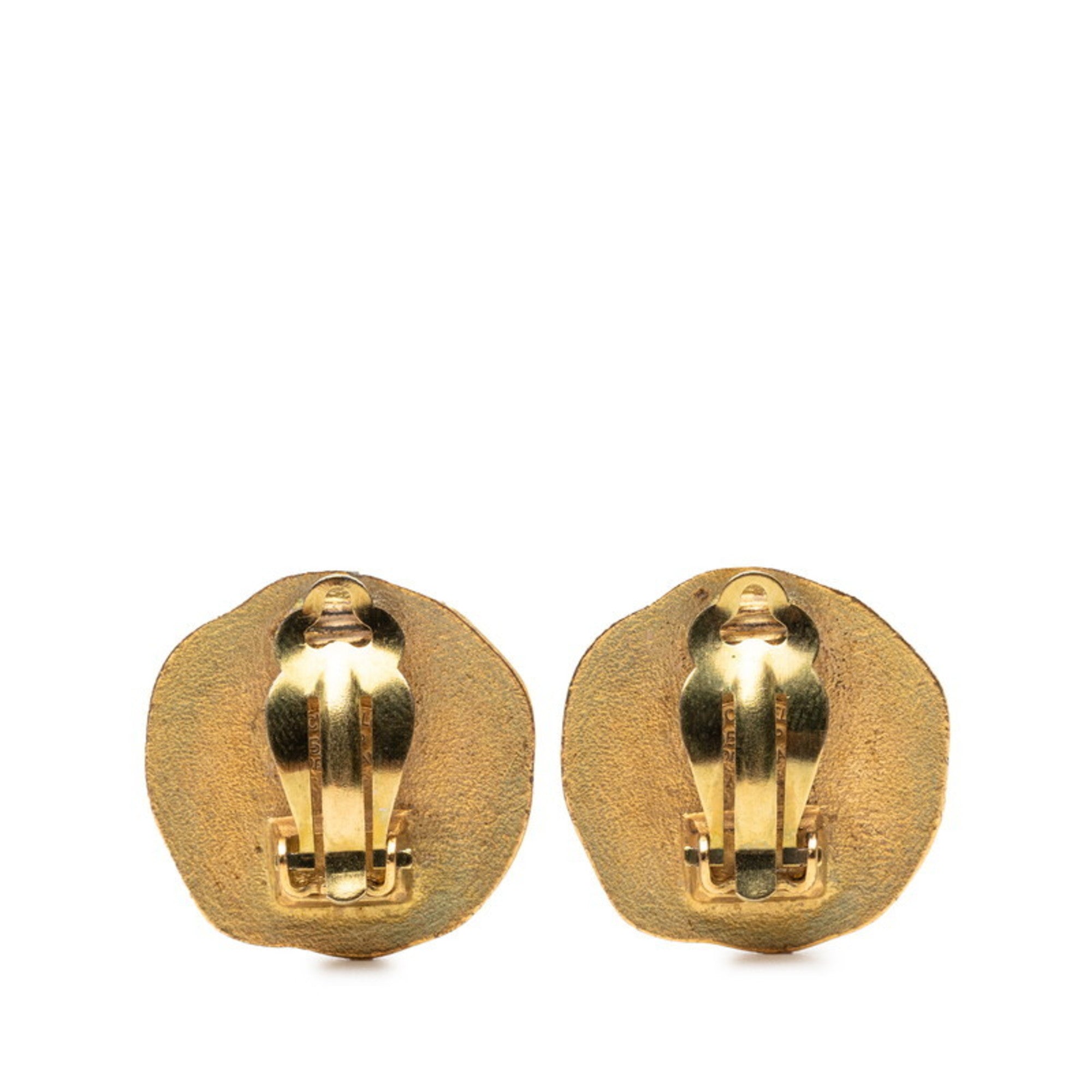 CC Logo Clip-On Earrings Metal Gold-Tone Metal
