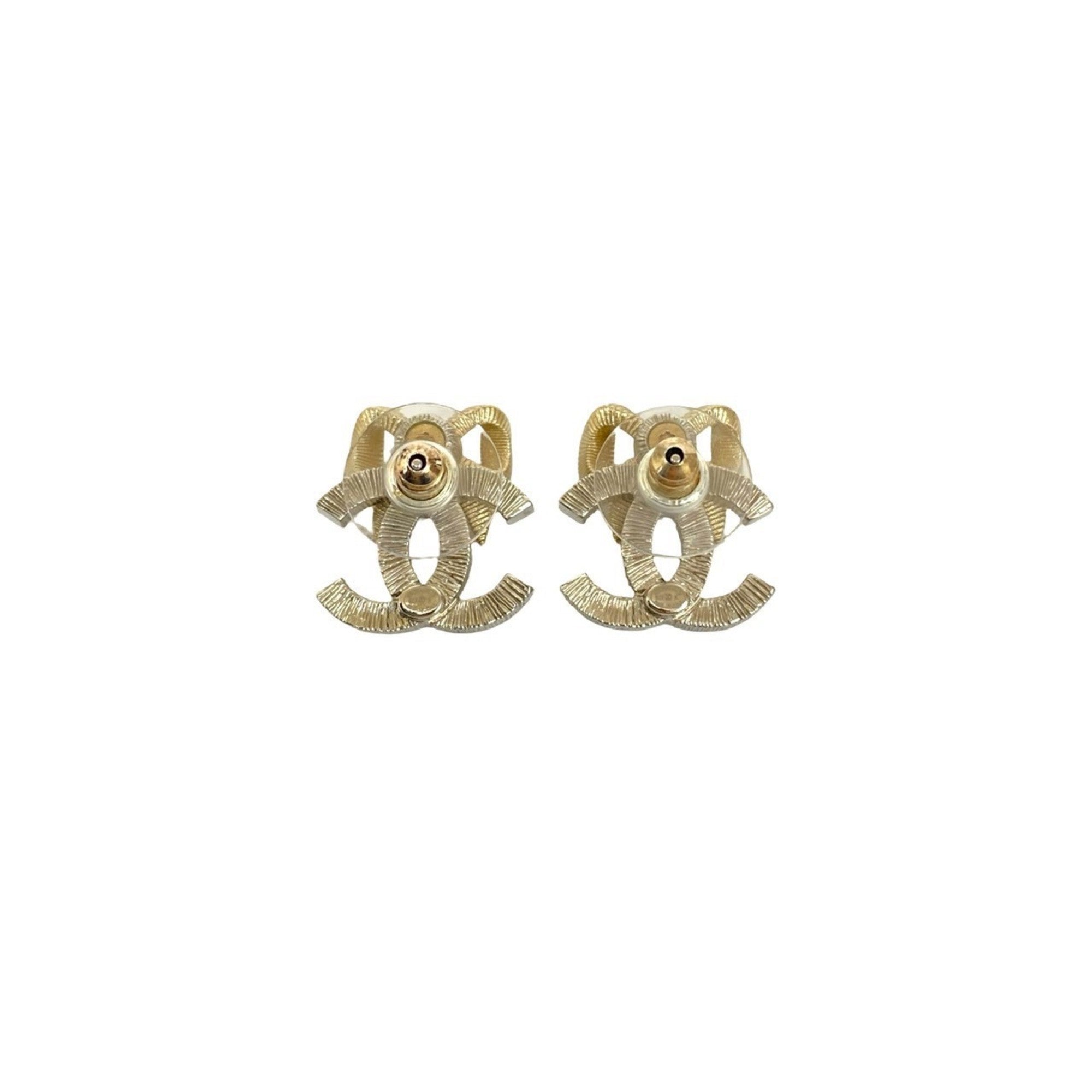 CC Logo Earrings Sterling Silver Gold-Tone Metal