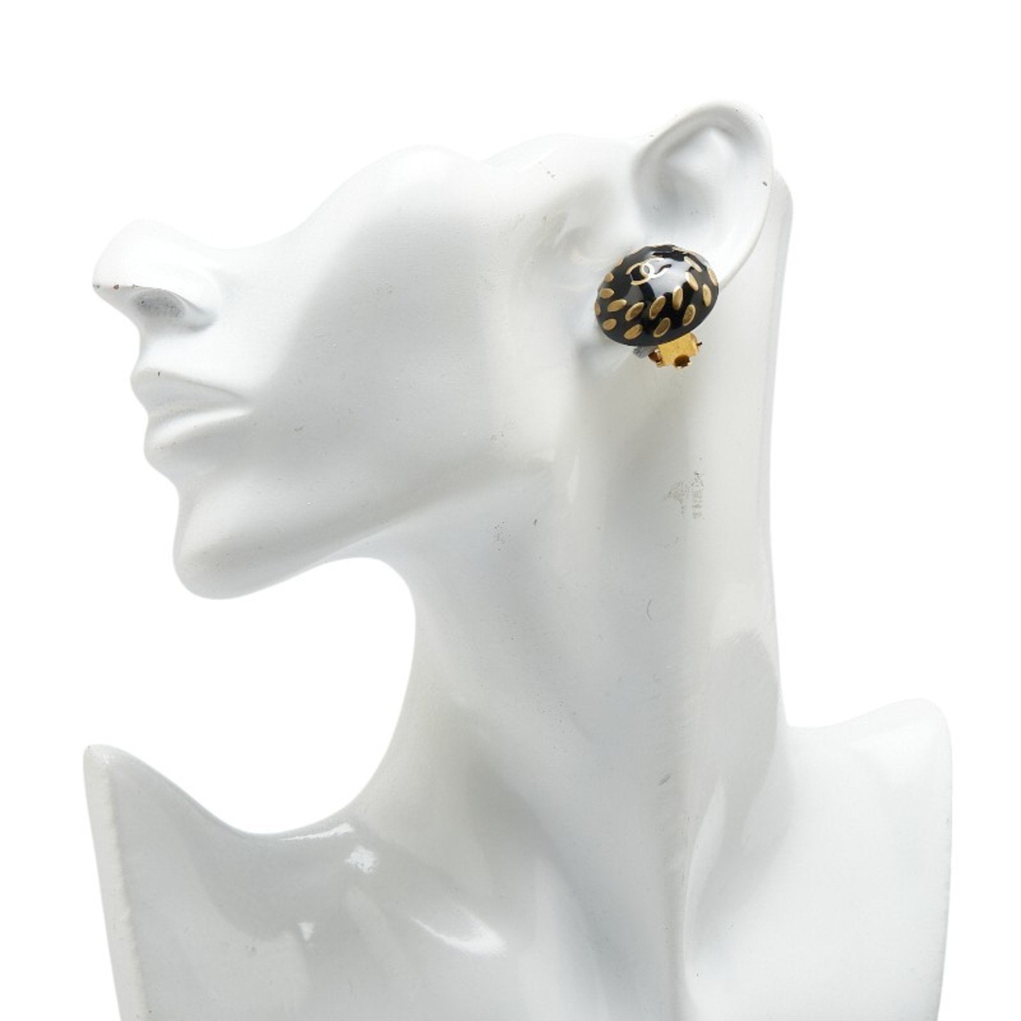CC Logo Clip-On Earrings Gold-Tone Metal
