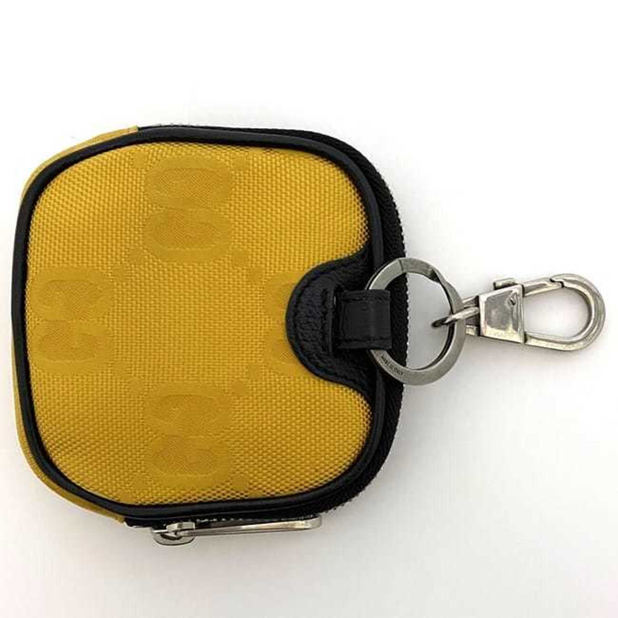 Charm Leather and Nylon Black and Yellow Handbag Charm