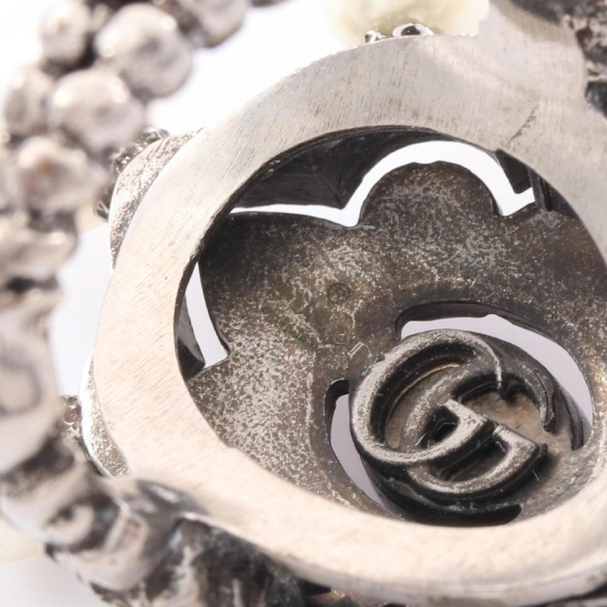 Ring Stainless Steel With Artificial Pearl and Rhinestone
